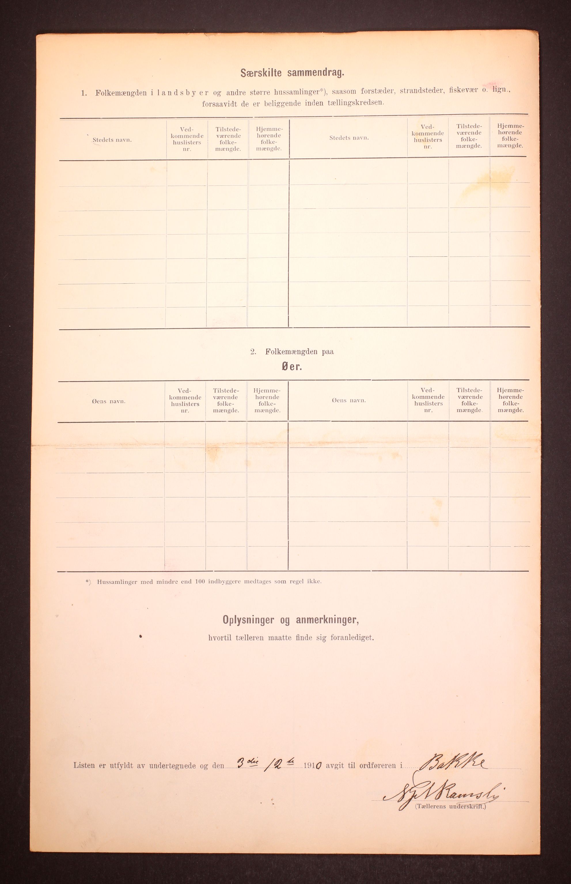 RA, 1910 census for Bakke, 1910, p. 9