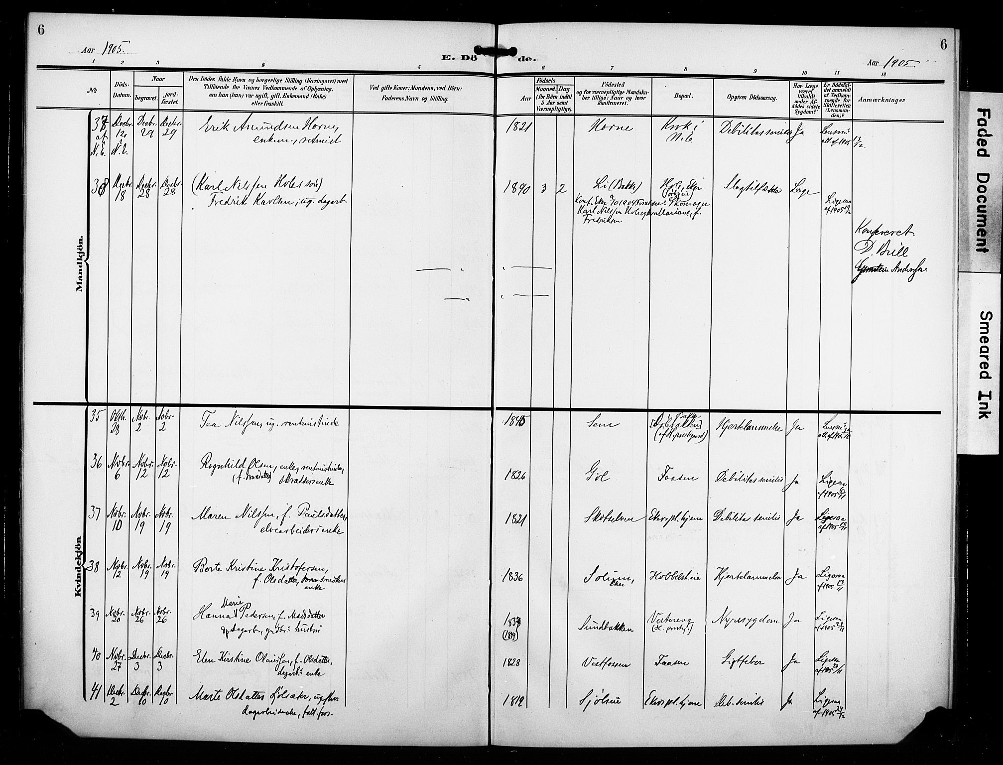 Eiker kirkebøker, AV/SAKO-A-4/F/Fb/L0004: Parish register (official) no. II 4, 1905-1914, p. 6