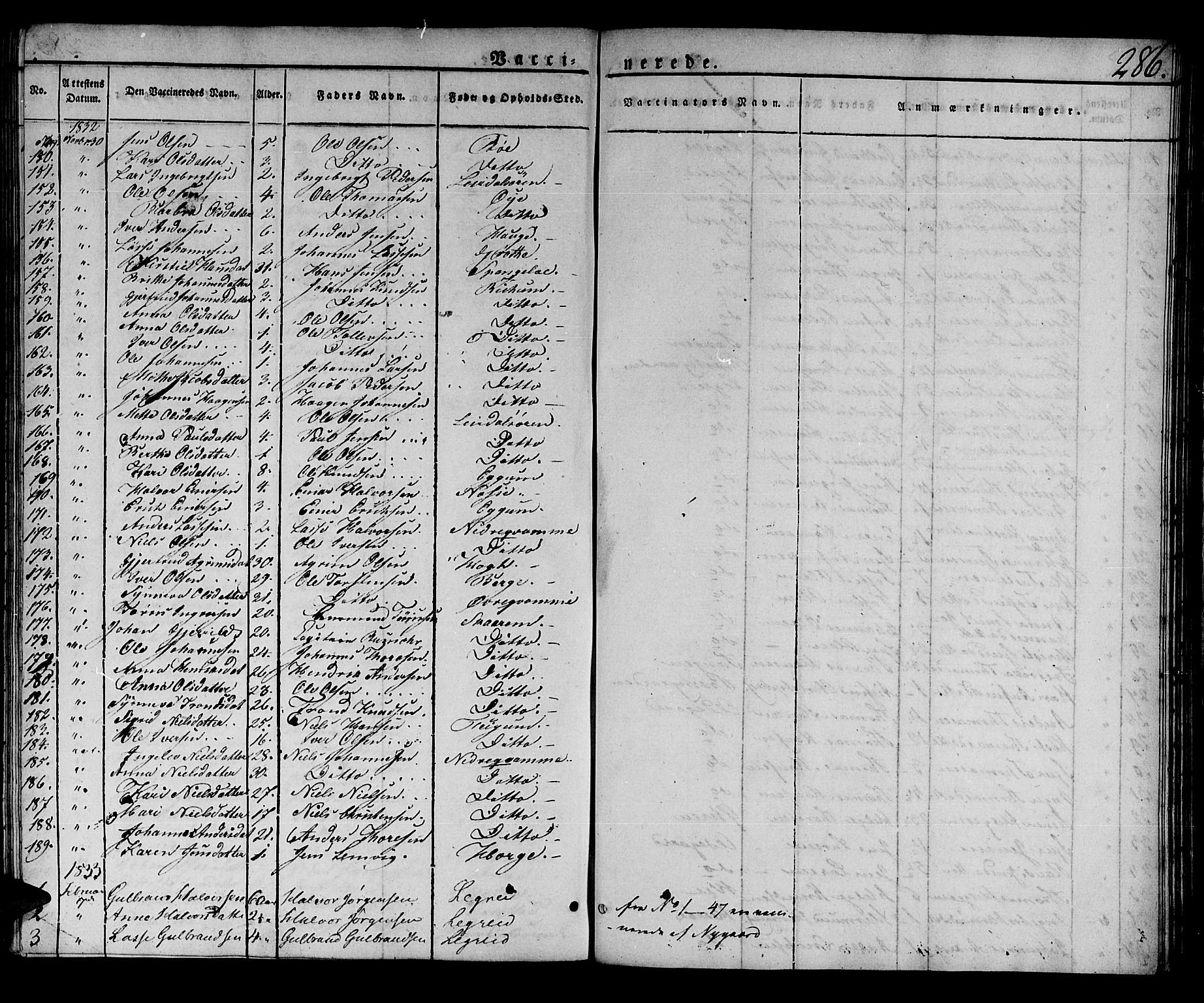 Lærdal sokneprestembete, AV/SAB-A-81201: Parish register (official) no. A 5, 1822-1834, p. 286