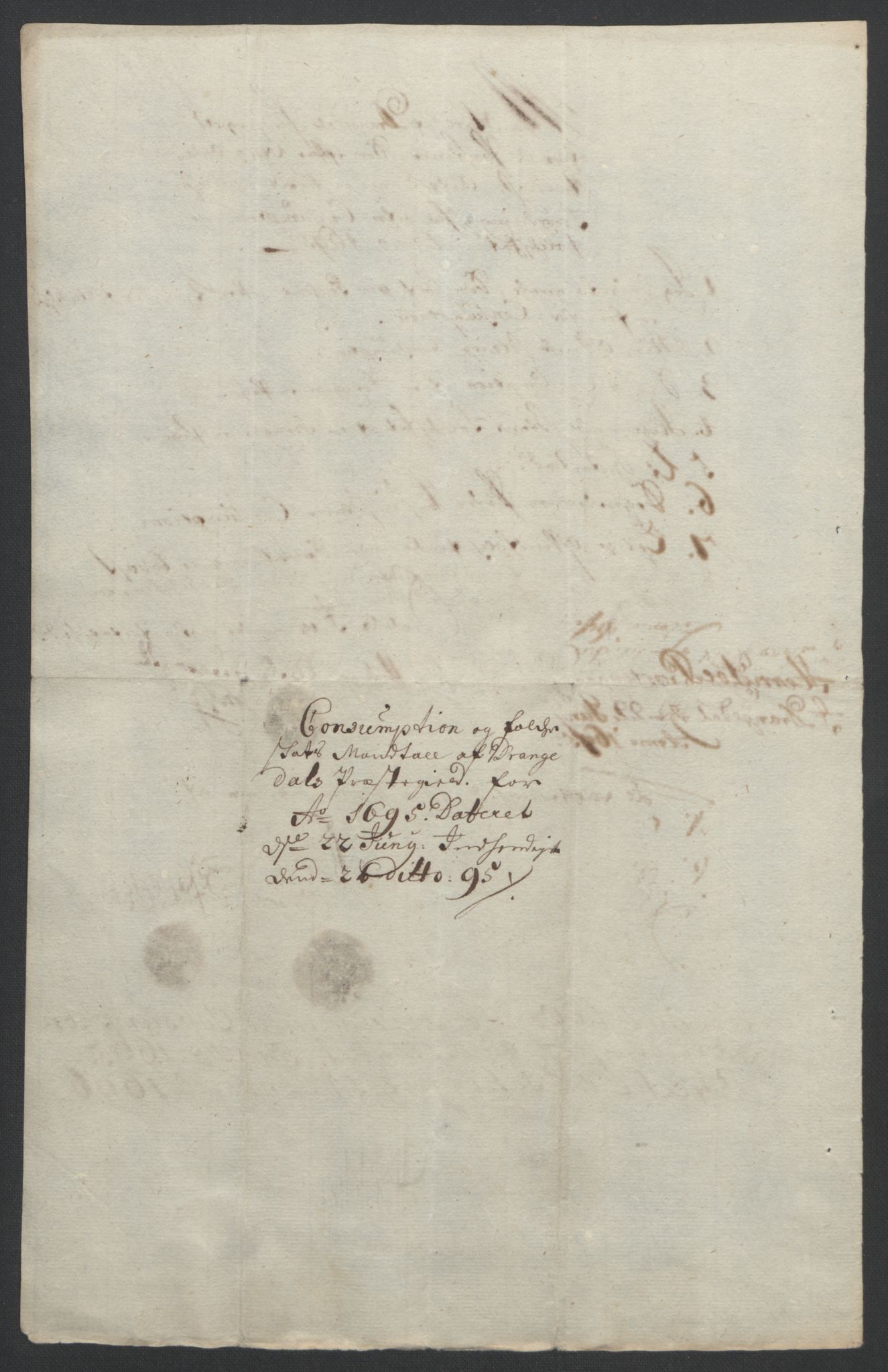 Rentekammeret inntil 1814, Reviderte regnskaper, Fogderegnskap, AV/RA-EA-4092/R36/L2093: Fogderegnskap Øvre og Nedre Telemark og Bamble, 1695, p. 467