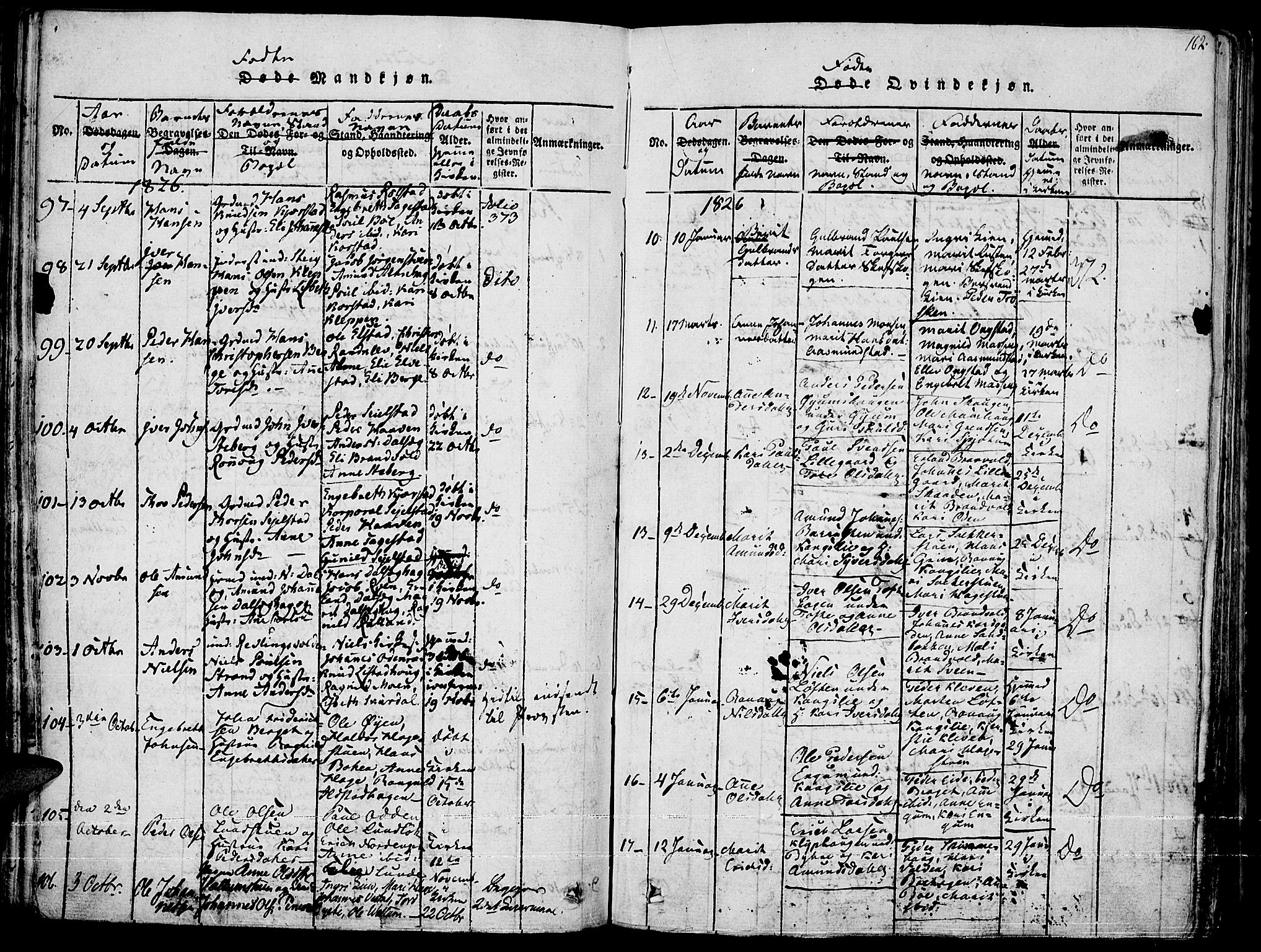 Fron prestekontor, AV/SAH-PREST-078/H/Ha/Haa/L0002: Parish register (official) no. 2, 1816-1827, p. 162