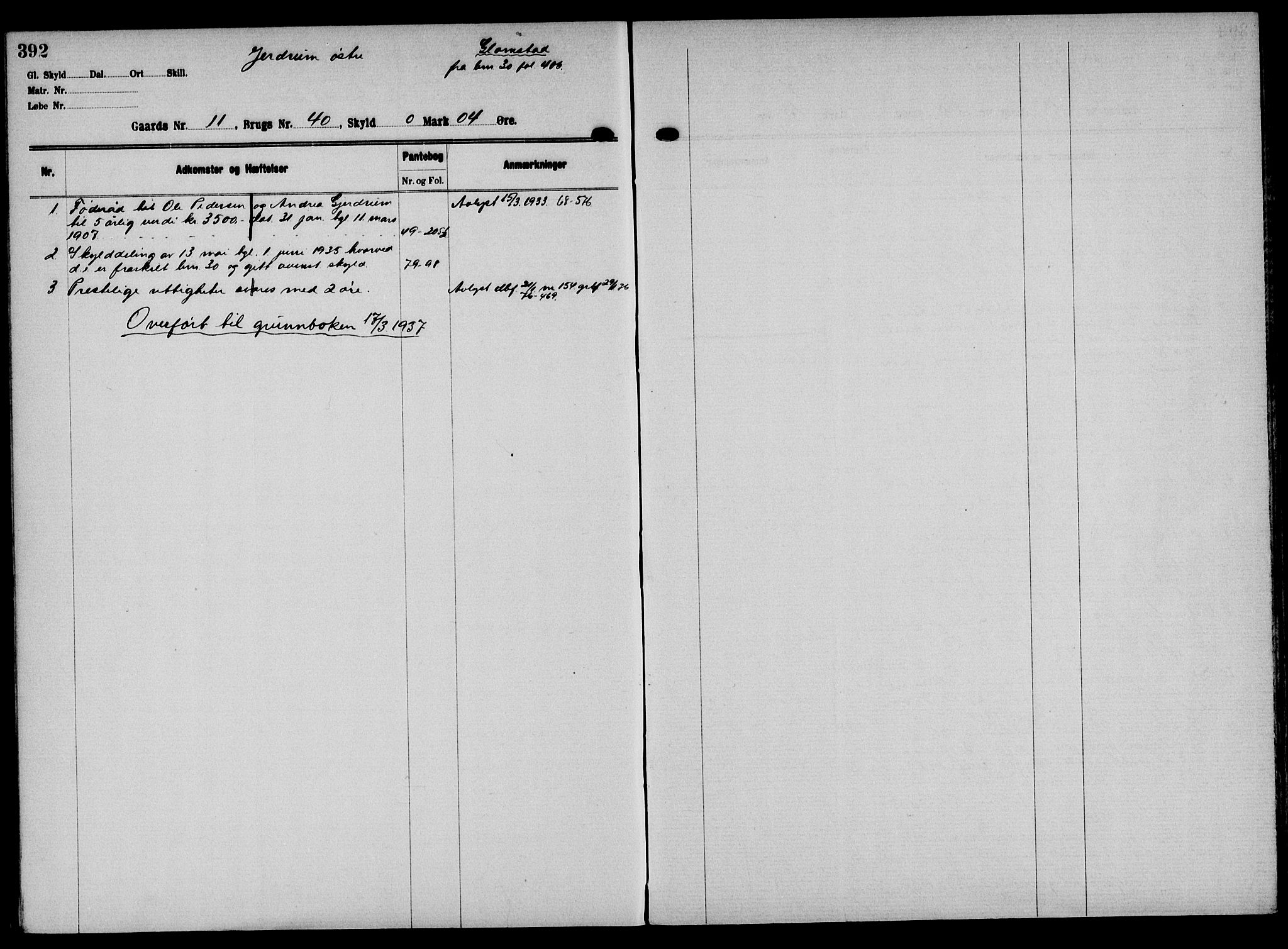 Solør tingrett, AV/SAH-TING-008/H/Ha/Hak/L0001: Mortgage register no. I, 1900-1935, p. 392