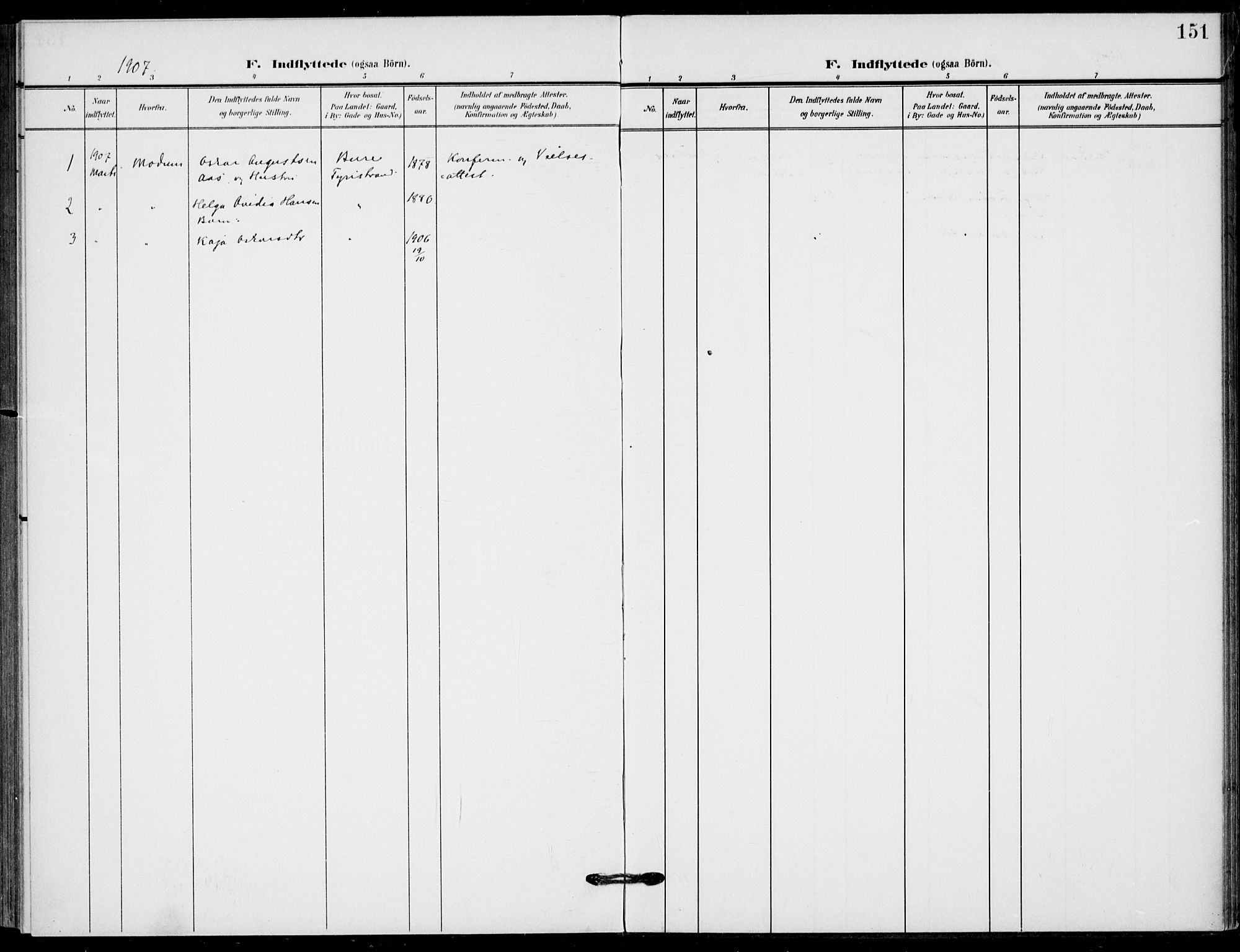 Hole kirkebøker, AV/SAKO-A-228/F/Fb/L0003: Parish register (official) no. II 3, 1906-1916, p. 151