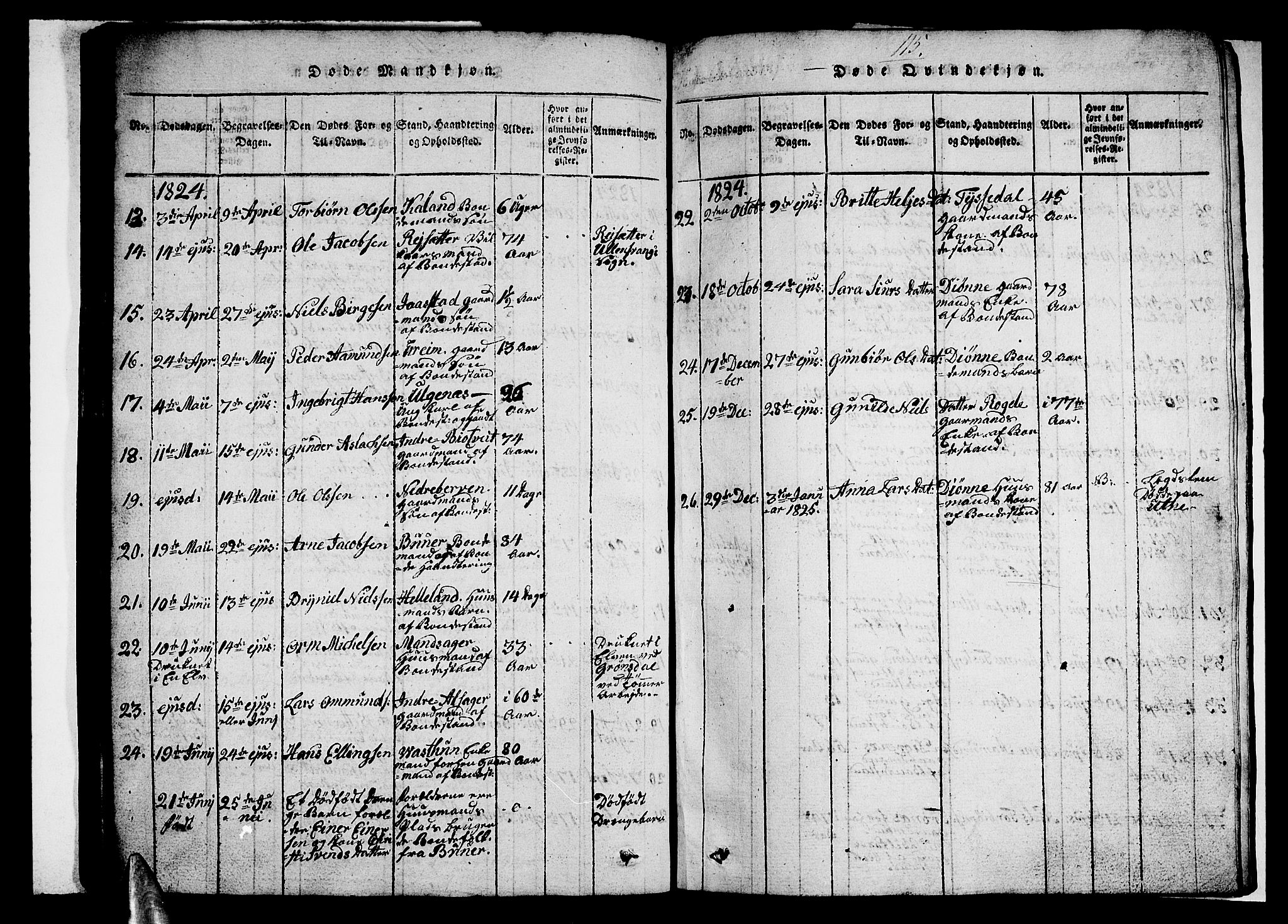 Ullensvang sokneprestembete, AV/SAB-A-78701/H/Hab: Parish register (copy) no. A 3, 1817-1825, p. 115