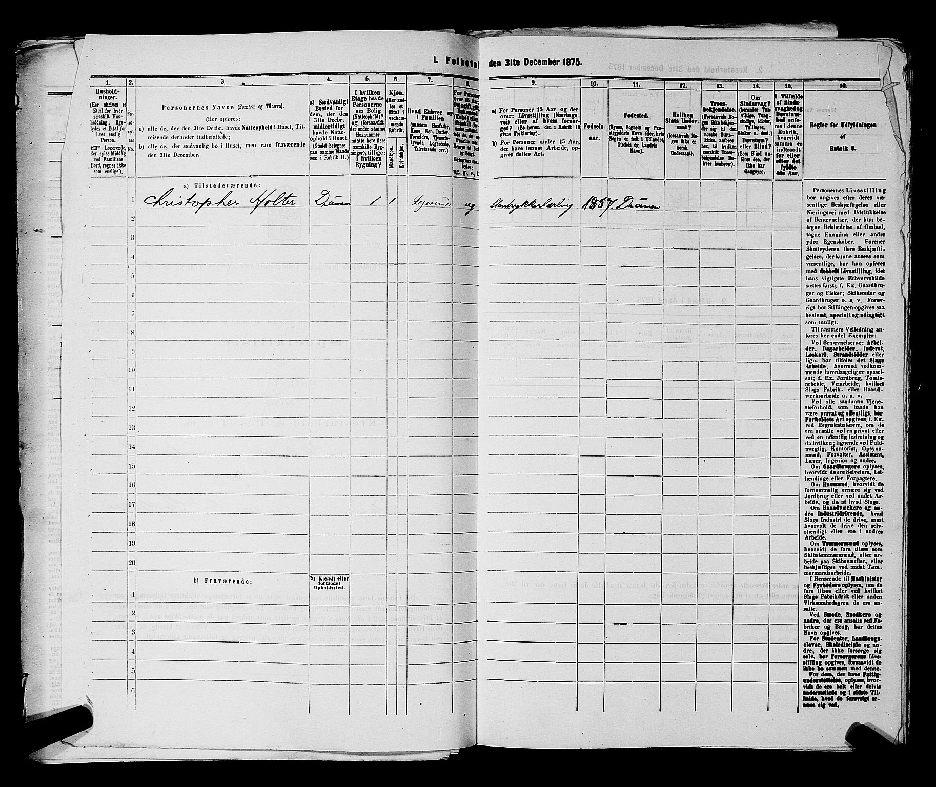 SAKO, 1875 census for 0602 Drammen, 1875, p. 1839