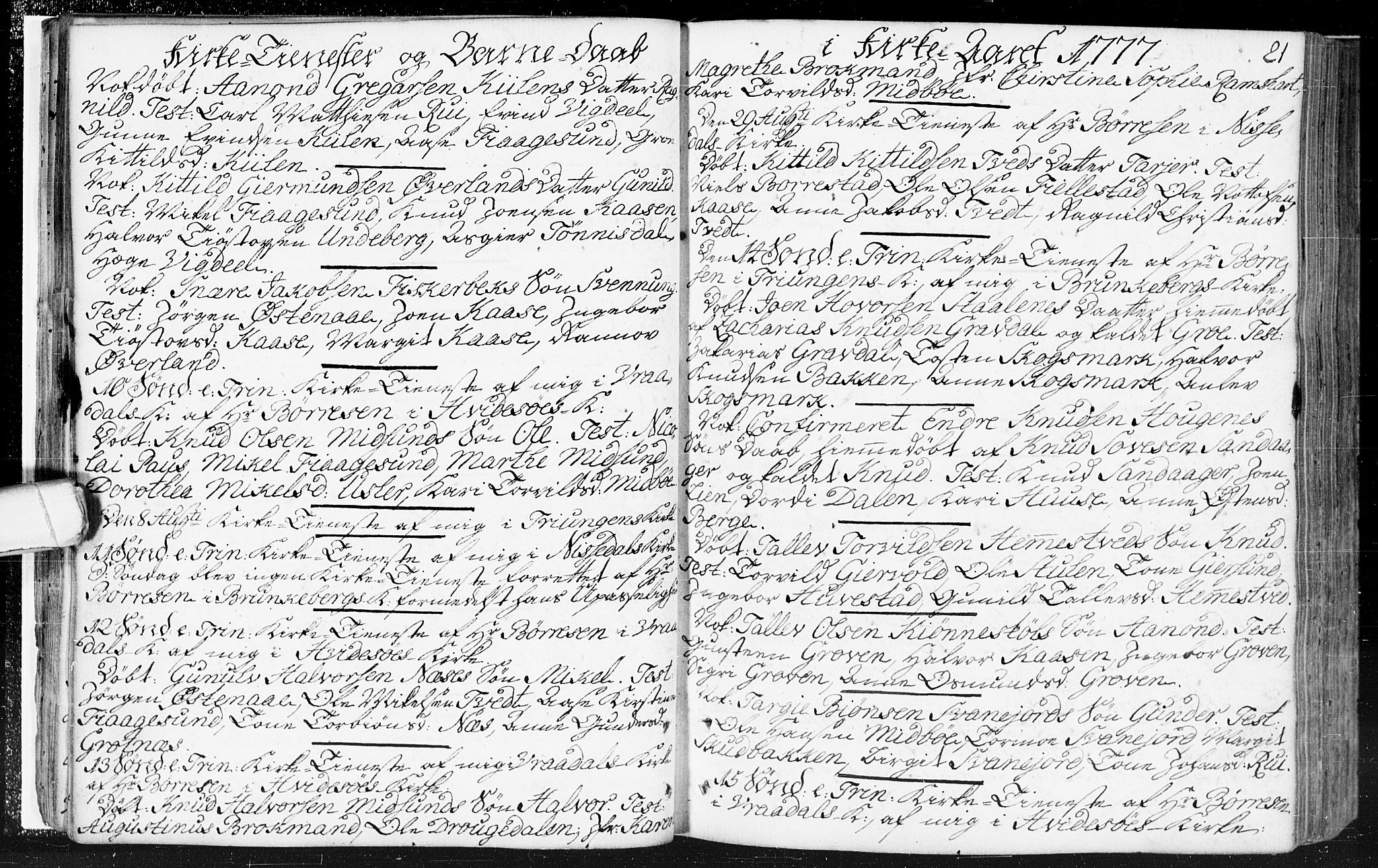 Kviteseid kirkebøker, SAKO/A-276/F/Fa/L0002: Parish register (official) no. I 2, 1773-1786, p. 21