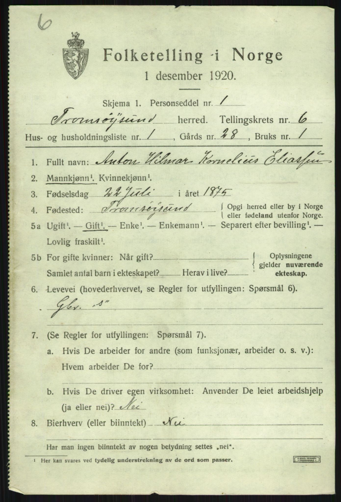 SATØ, 1920 census for Tromsøysund, 1920, p. 4984