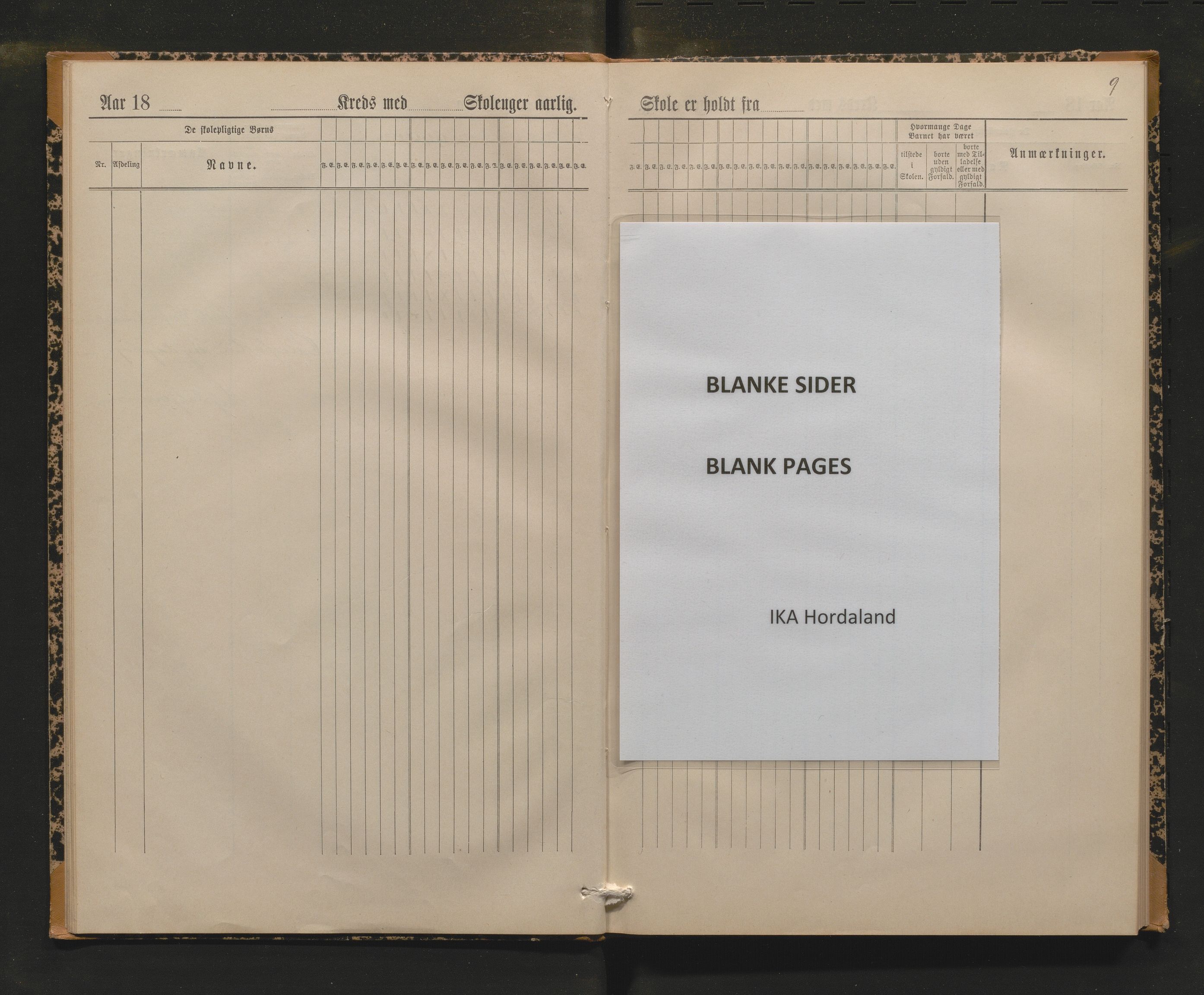 Voss kommune. Barneskulane, IKAH/1235-231/G/Gi/L0001: Dagbok for Rongve skule, 1892