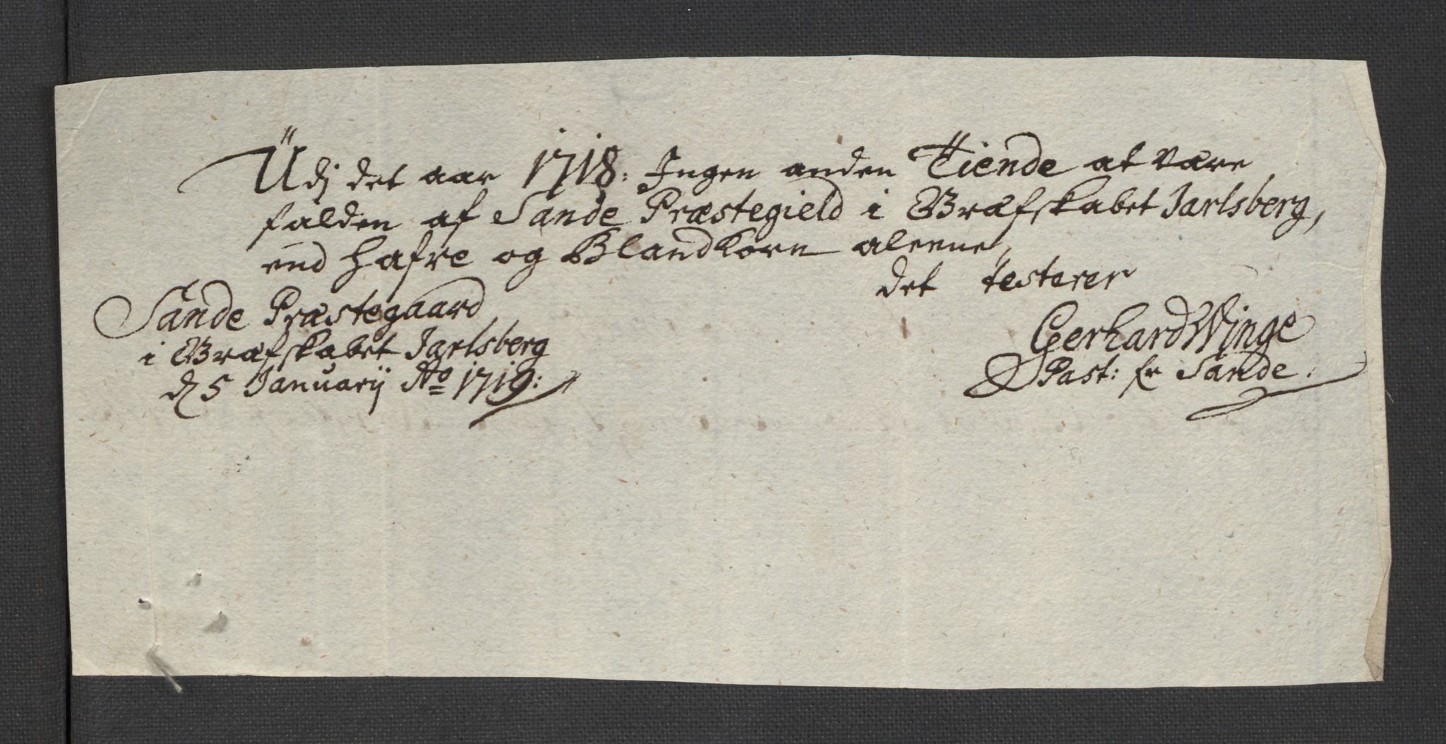 Rentekammeret inntil 1814, Reviderte regnskaper, Fogderegnskap, RA/EA-4092/R32/L1882: Fogderegnskap Jarlsberg grevskap, 1718, p. 149