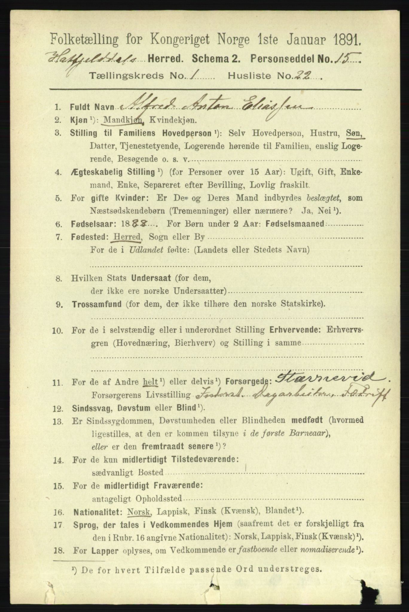 RA, 1891 census for 1826 Hattfjelldal, 1891, p. 248