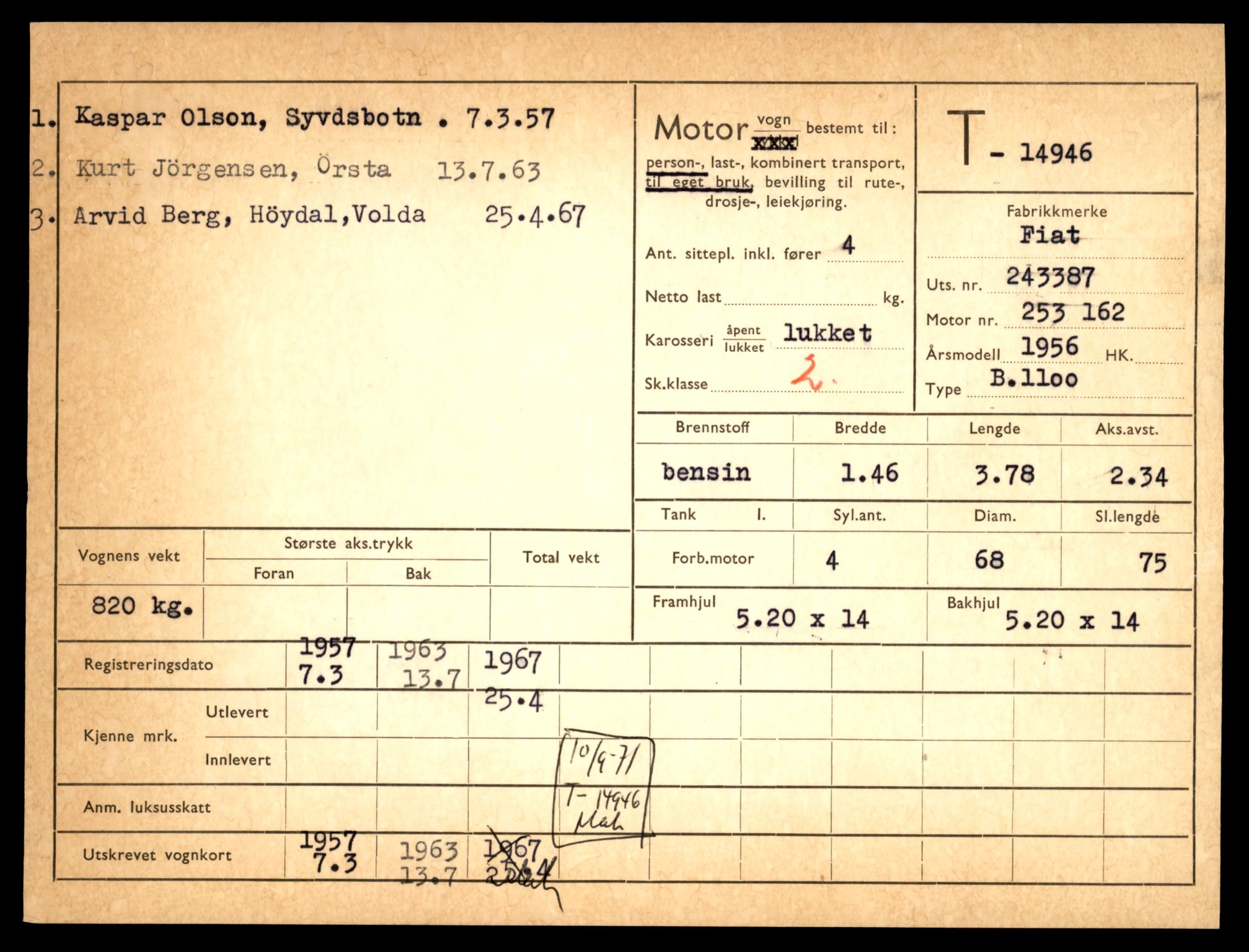 Møre og Romsdal vegkontor - Ålesund trafikkstasjon, AV/SAT-A-4099/F/Fe/L0049: Registreringskort for kjøretøy T 14864 - T 18613, 1927-1998, p. 1907