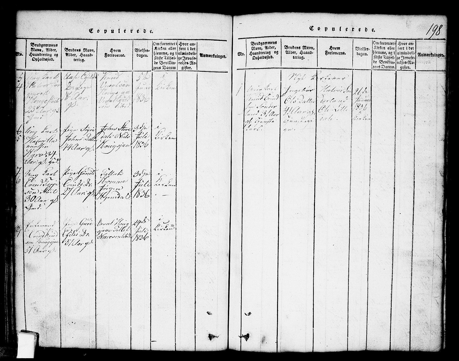 Nissedal kirkebøker, SAKO/A-288/G/Gb/L0001: Parish register (copy) no. II 1, 1814-1862, p. 198