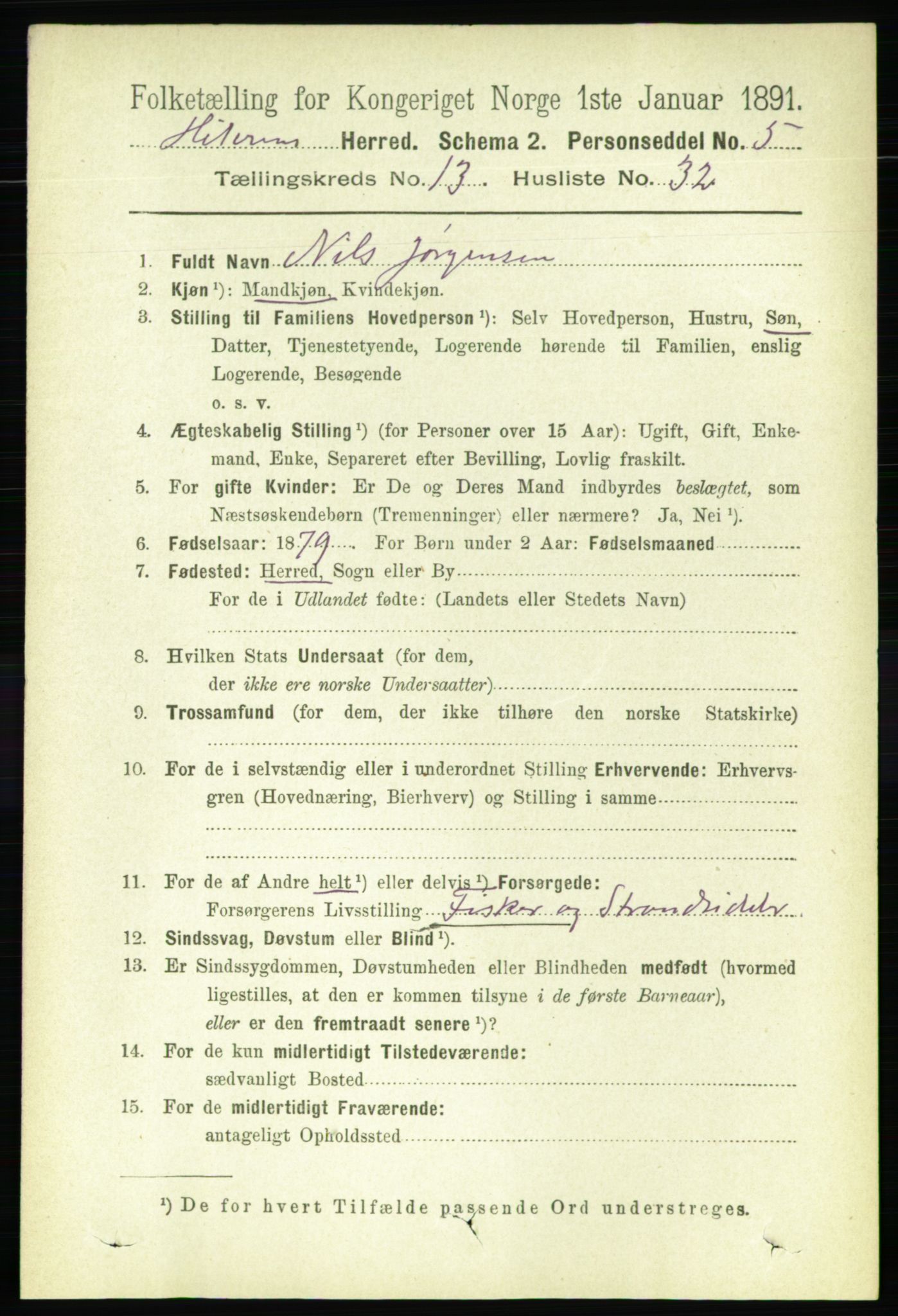 RA, 1891 census for 1617 Hitra, 1891, p. 2946