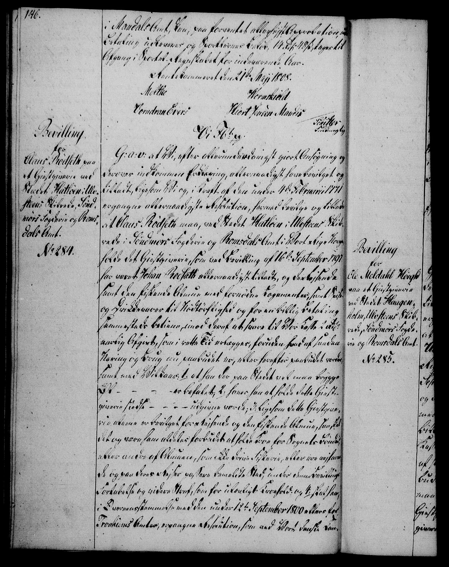 Rentekammeret, Kammerkanselliet, RA/EA-3111/G/Gg/Gga/L0019: Norsk ekspedisjonsprotokoll med register (merket RK 53.19), 1807-1810, p. 146