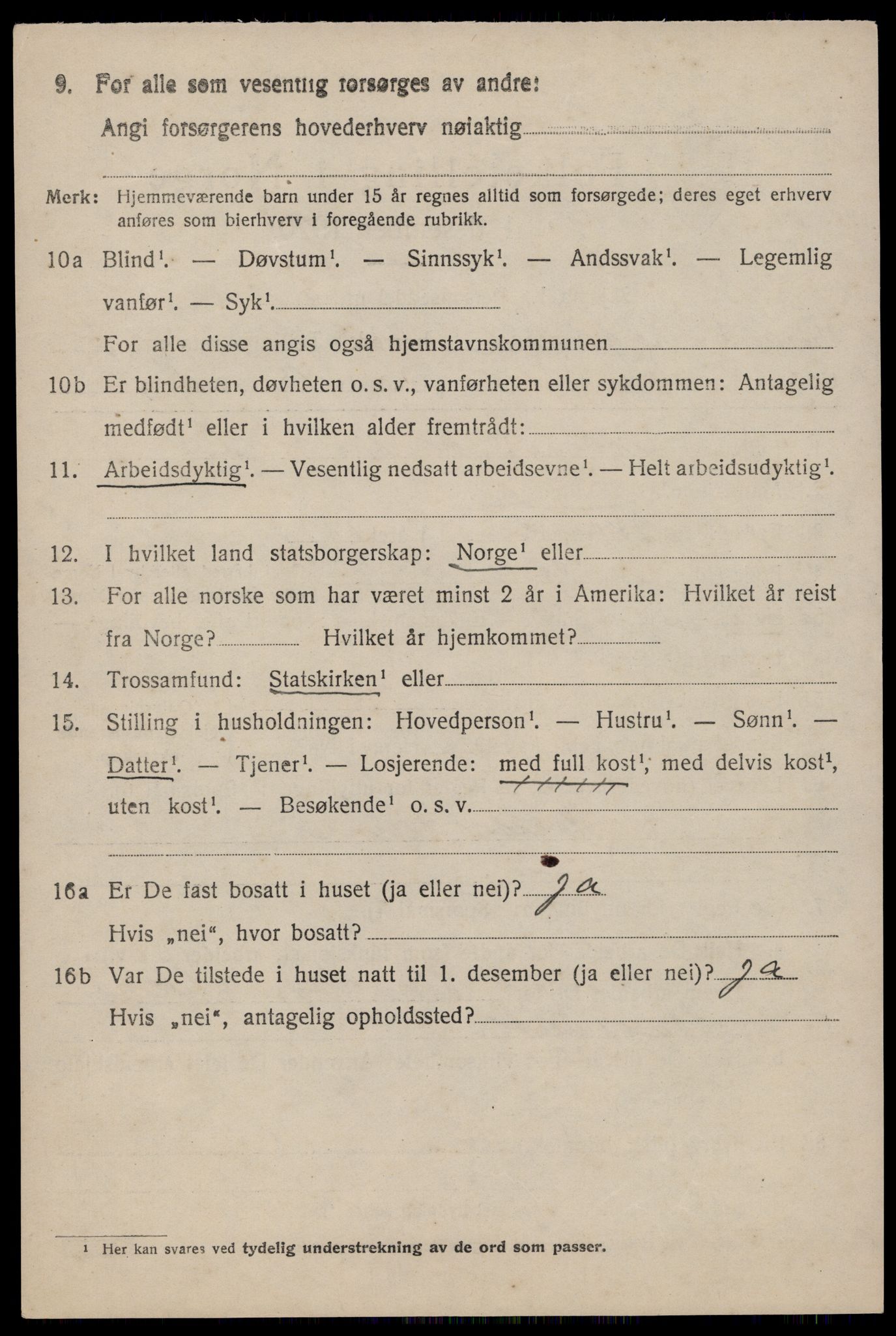 SAST, 1920 census for Strand, 1920, p. 4923