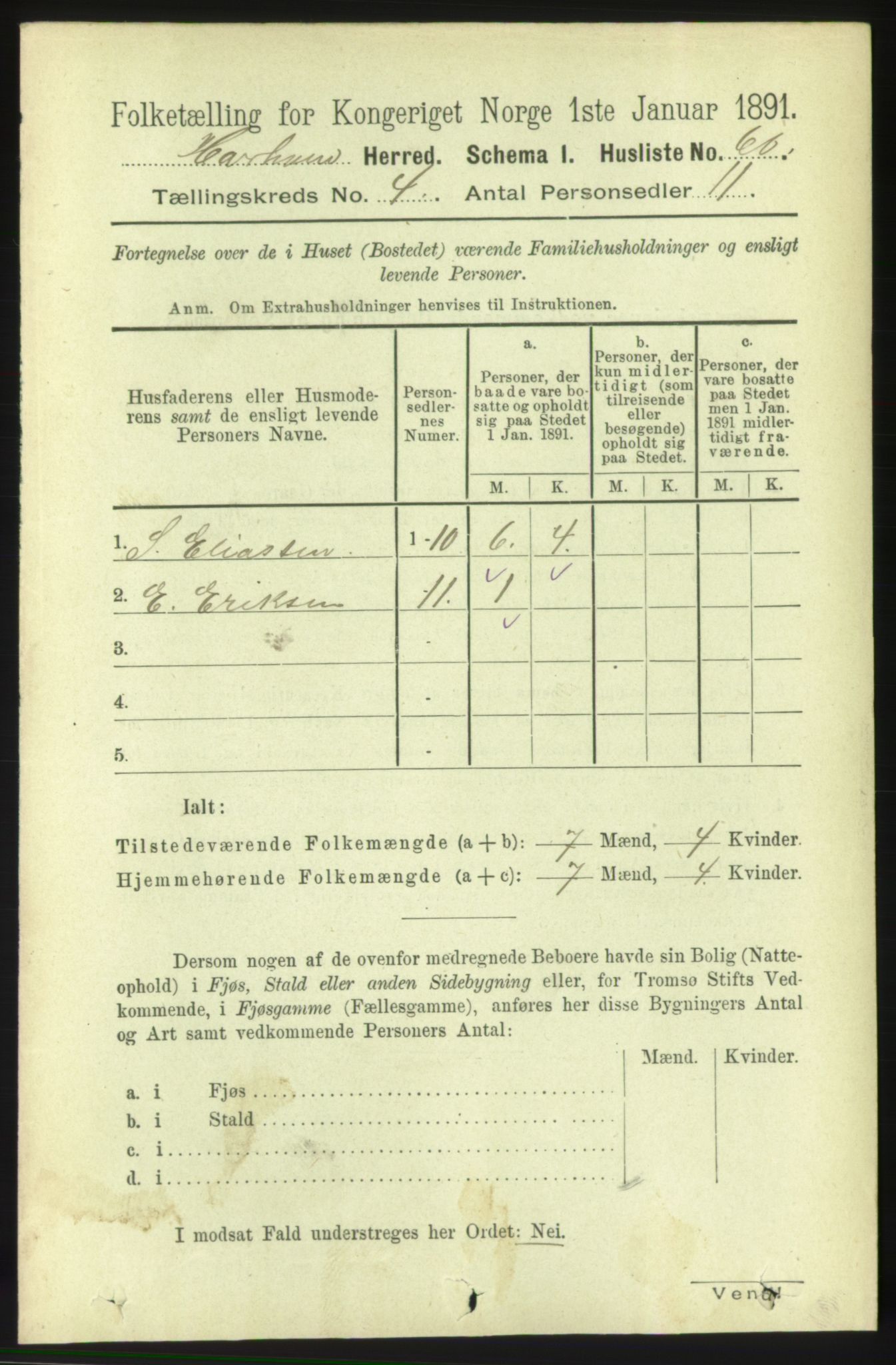 RA, 1891 census for 1534 Haram, 1891, p. 1817