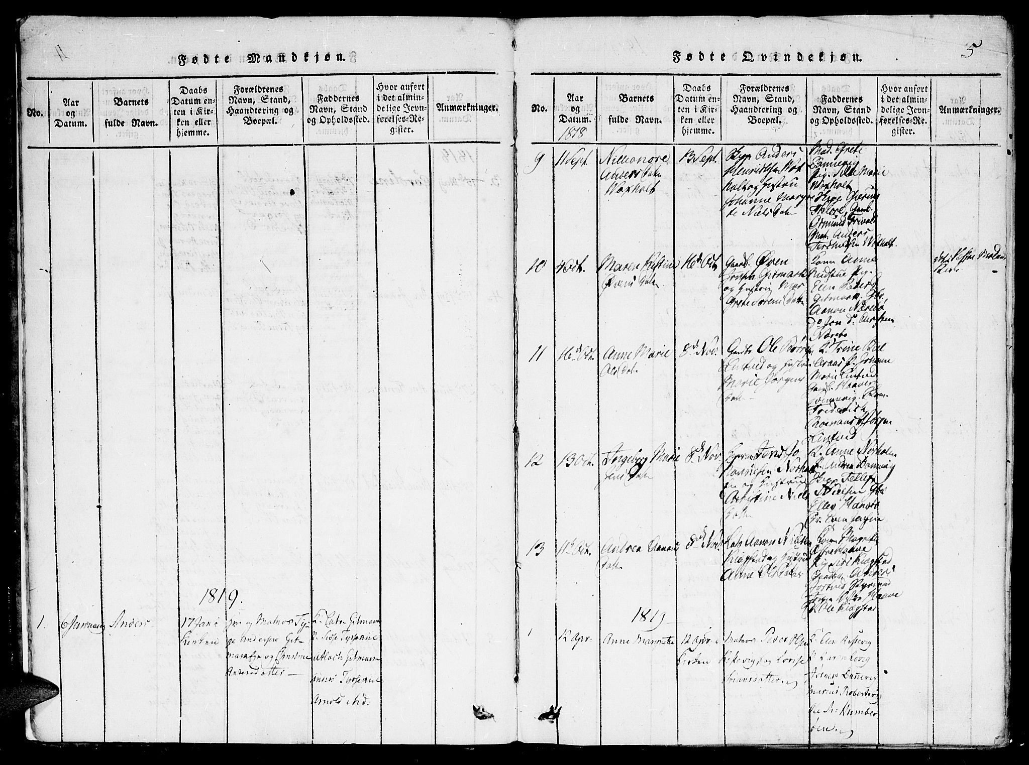 Hommedal sokneprestkontor, SAK/1111-0023/F/Fa/Faa/L0001: Parish register (official) no. A 1, 1816-1860, p. 6