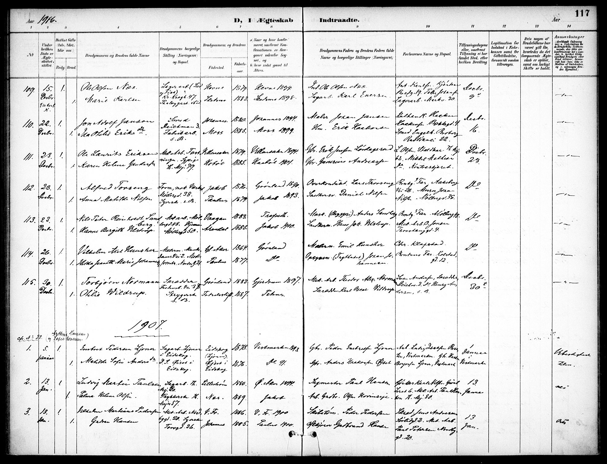Jakob prestekontor Kirkebøker, SAO/A-10850/F/Fa/L0006: Parish register (official) no. 6, 1895-1908, p. 117