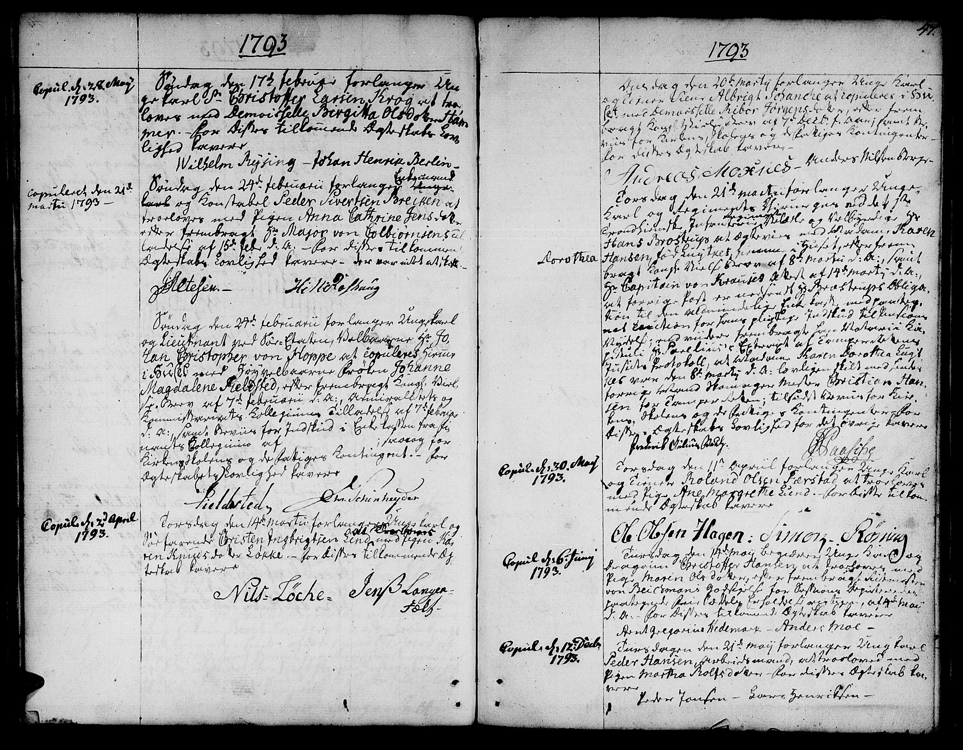 Ministerialprotokoller, klokkerbøker og fødselsregistre - Sør-Trøndelag, AV/SAT-A-1456/601/L0041: Parish register (official) no. 601A09, 1784-1801, p. 47