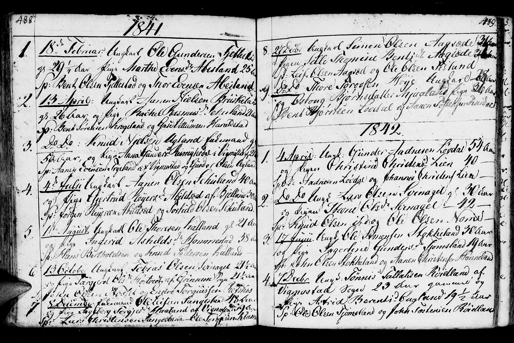 Holum sokneprestkontor, SAK/1111-0022/F/Fa/Fab/L0004: Parish register (official) no. A 4, 1774-1847, p. 488-489