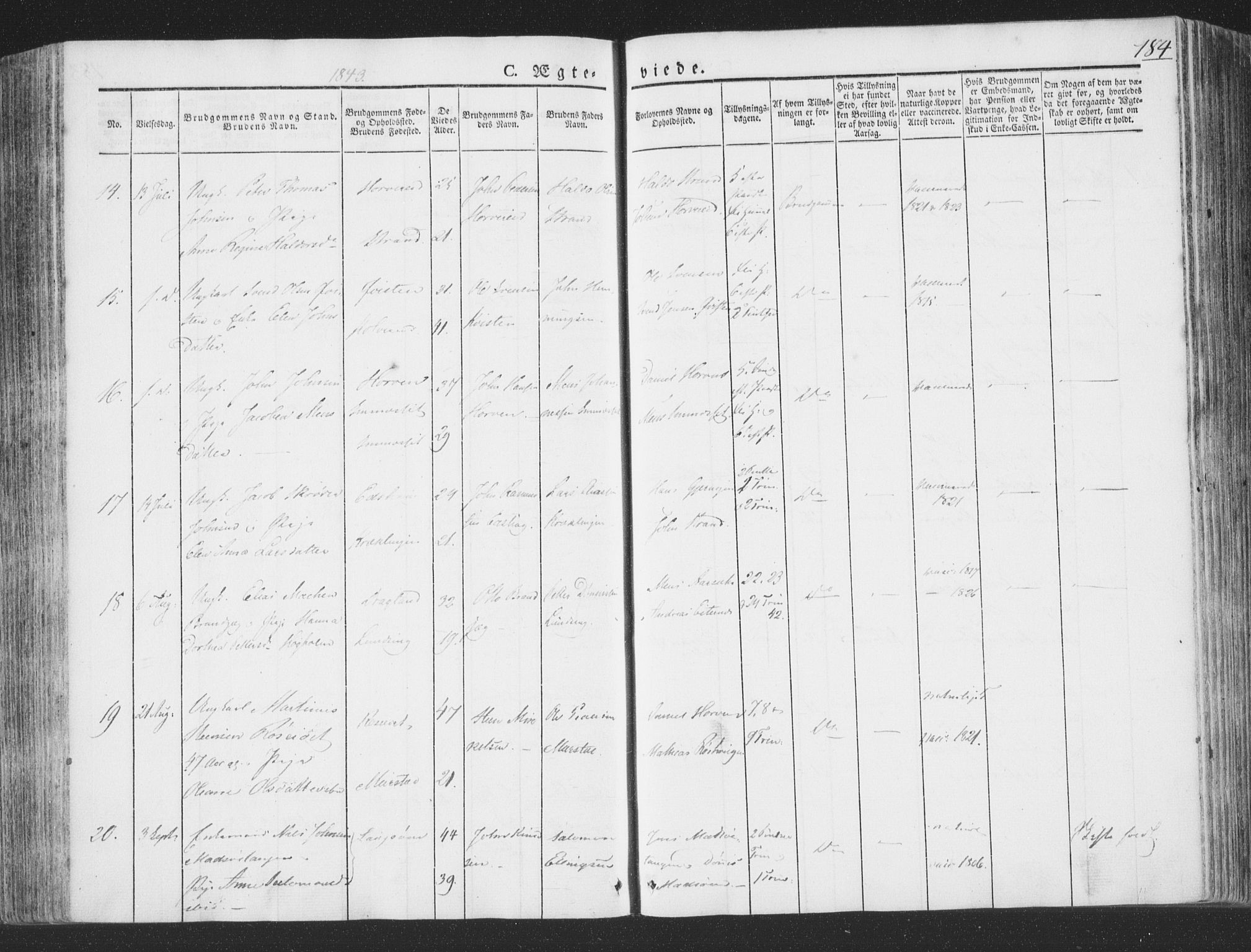 Ministerialprotokoller, klokkerbøker og fødselsregistre - Nord-Trøndelag, AV/SAT-A-1458/780/L0639: Parish register (official) no. 780A04, 1830-1844, p. 184