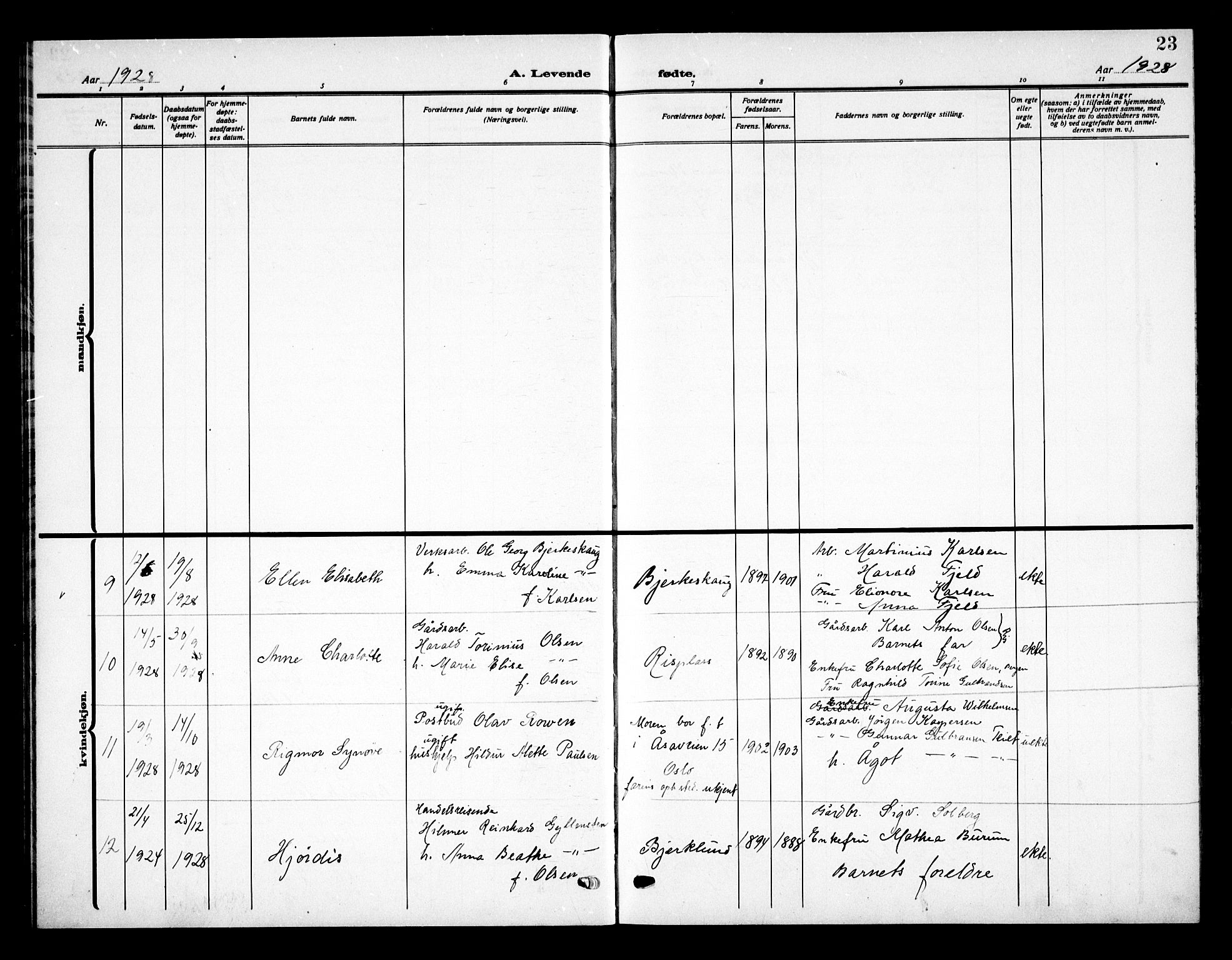 Ås prestekontor Kirkebøker, AV/SAO-A-10894/G/Gb/L0002: Parish register (copy) no. II 2, 1921-1936, p. 23