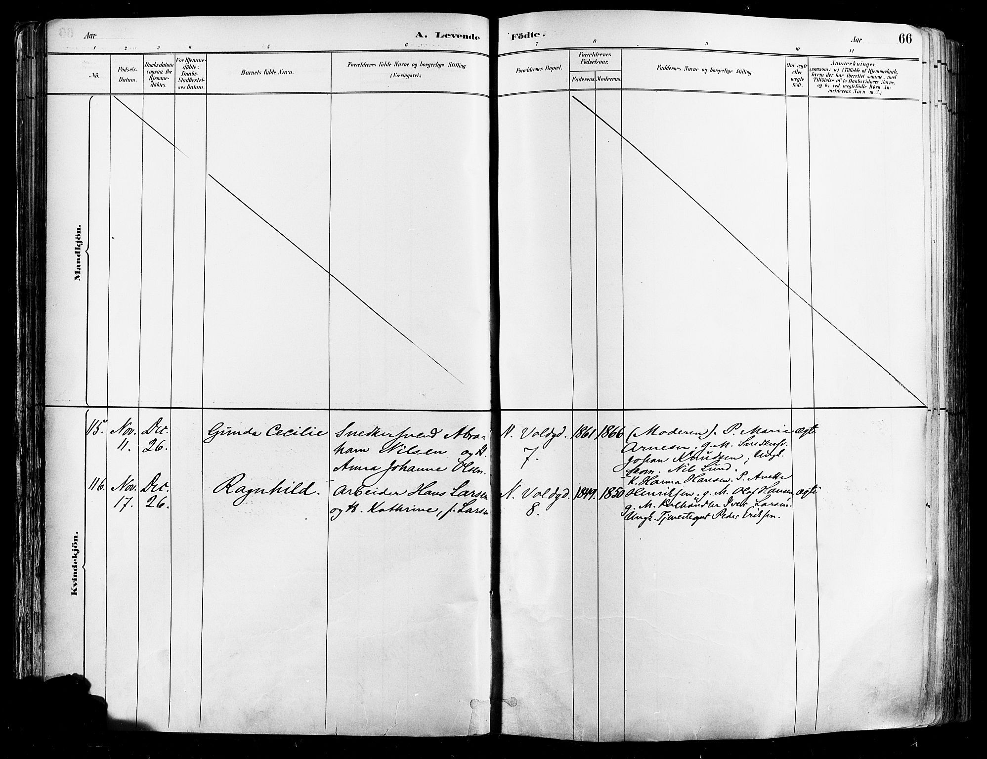 Johannes prestekontor Kirkebøker, SAO/A-10852/F/Fa/L0003: Parish register (official) no. 3, 1882-1896, p. 66