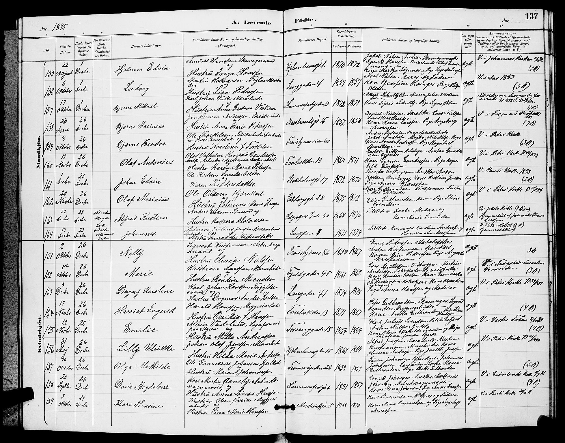 Petrus prestekontor Kirkebøker, AV/SAO-A-10872/G/Ga/L0002: Parish register (copy) no. 2, 1888-1899, p. 137
