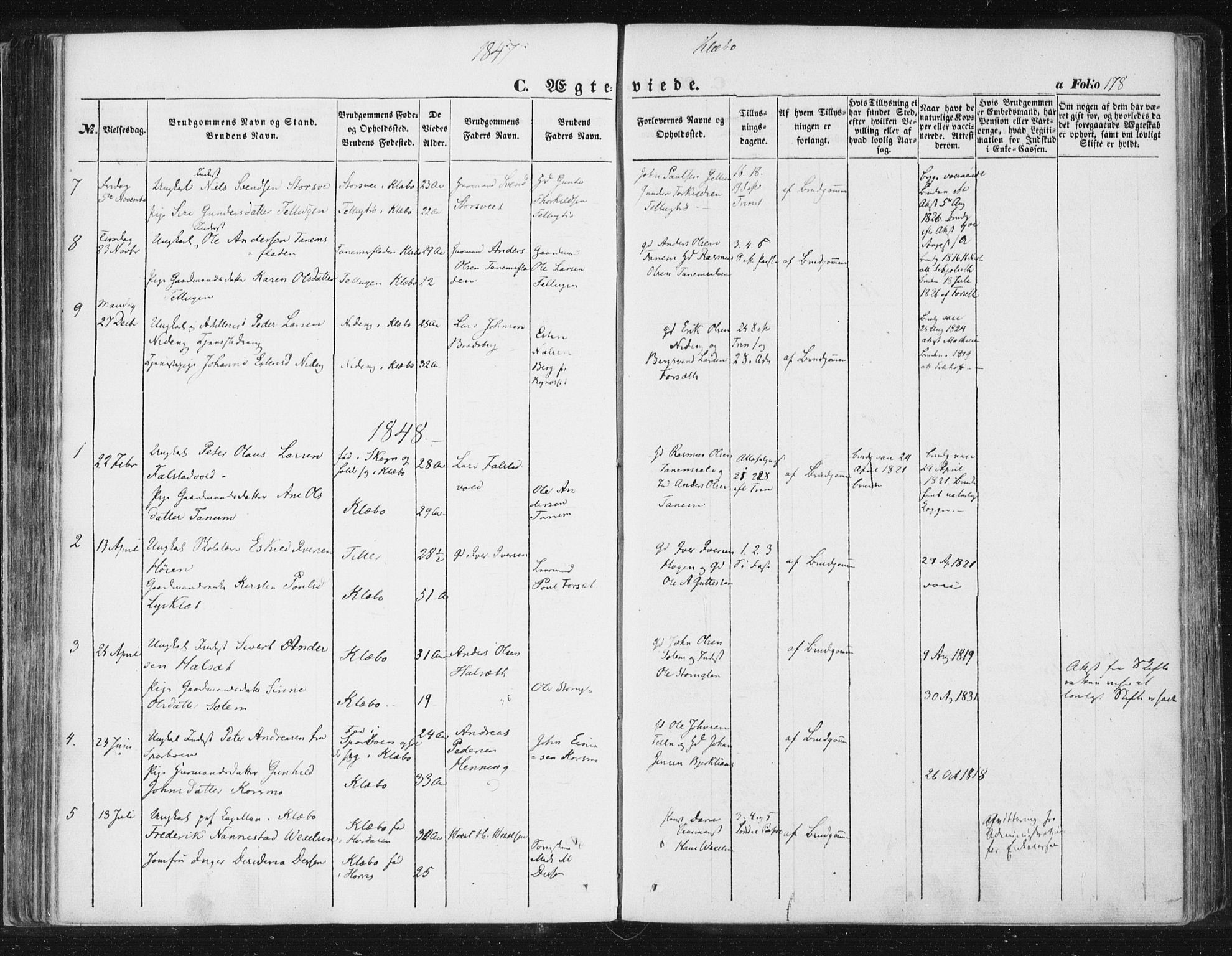 Ministerialprotokoller, klokkerbøker og fødselsregistre - Sør-Trøndelag, SAT/A-1456/618/L0441: Parish register (official) no. 618A05, 1843-1862, p. 178