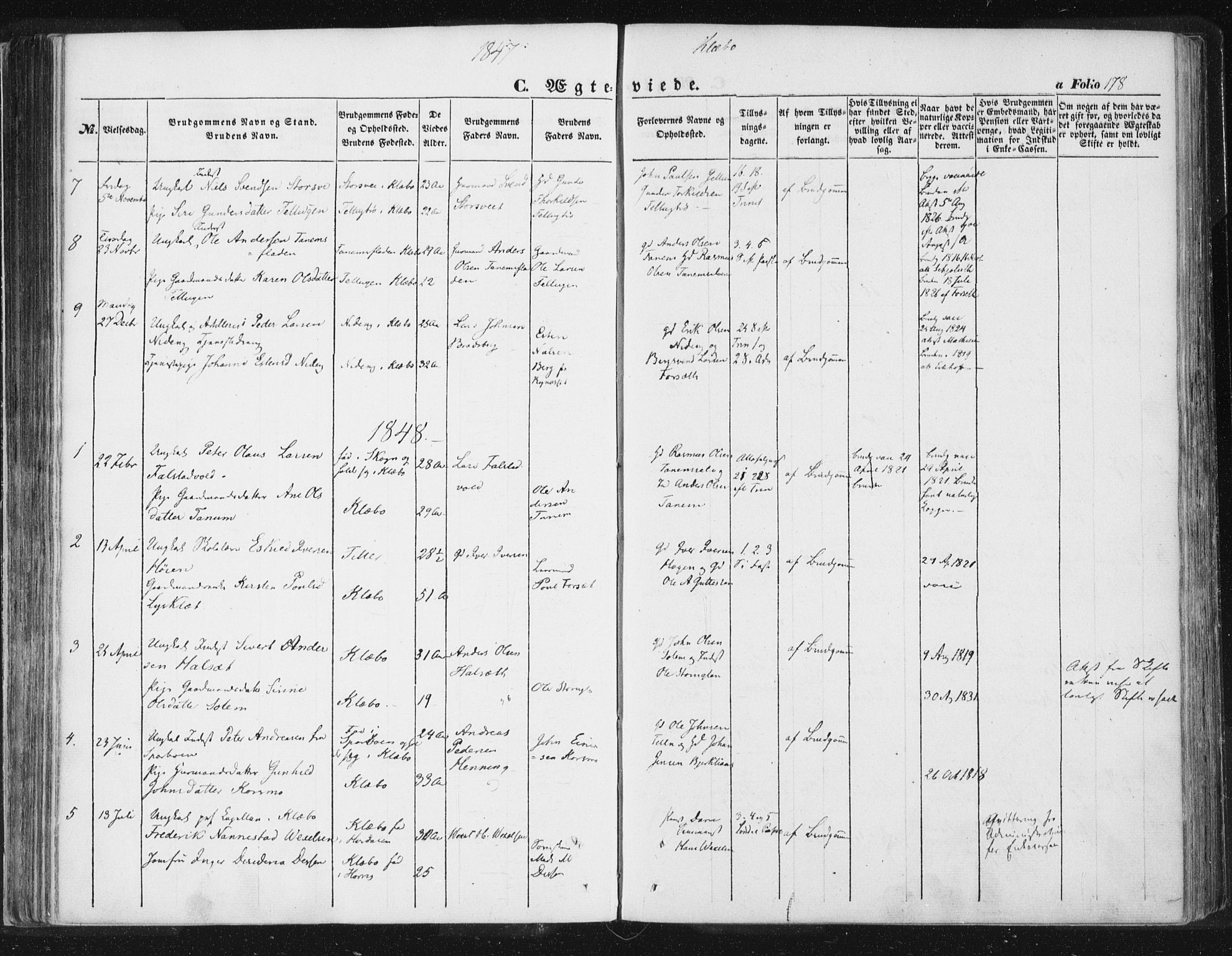 Ministerialprotokoller, klokkerbøker og fødselsregistre - Sør-Trøndelag, AV/SAT-A-1456/618/L0441: Parish register (official) no. 618A05, 1843-1862, p. 178