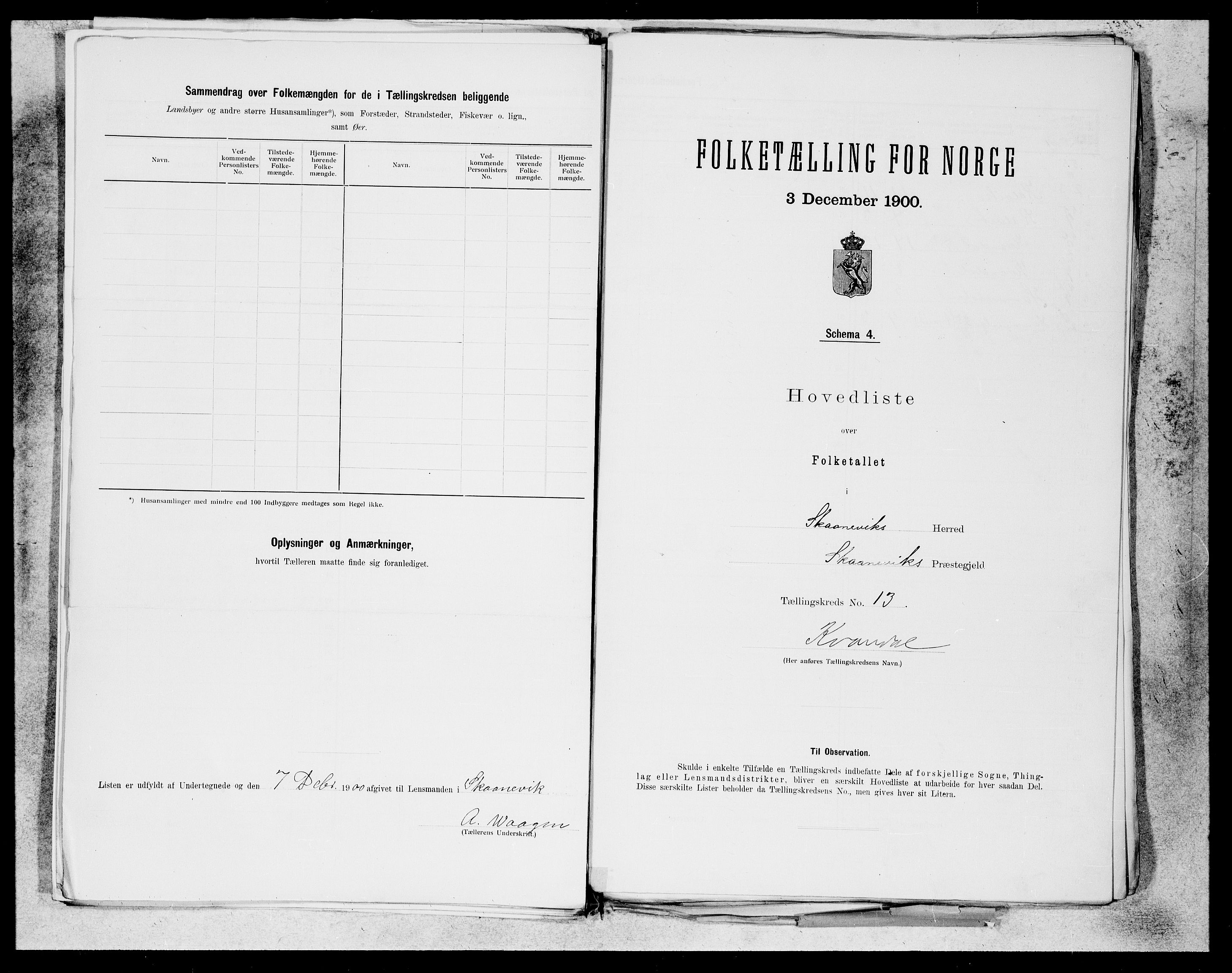 SAB, 1900 census for Skånevik, 1900, p. 25