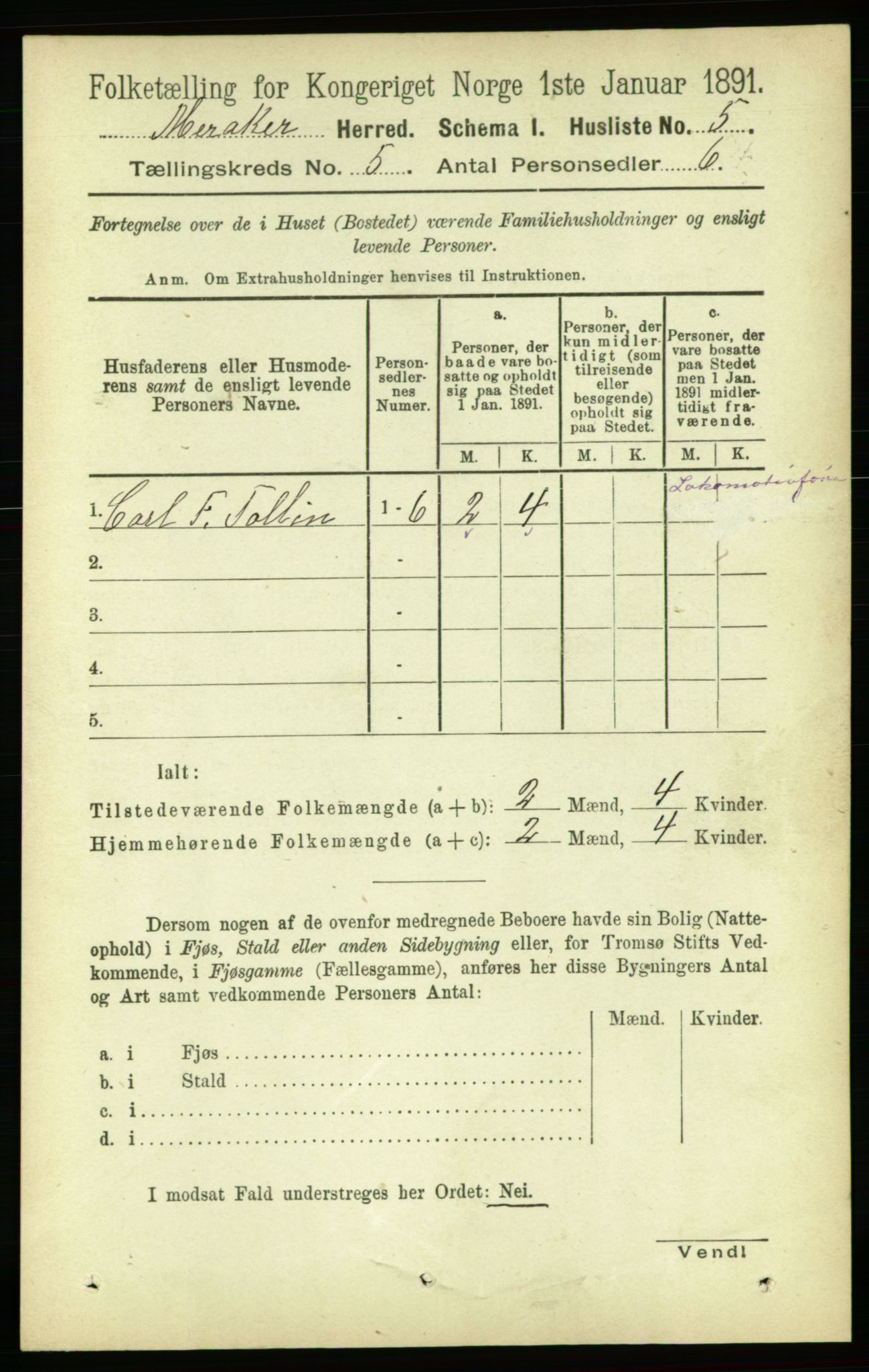 RA, 1891 census for 1711 Meråker, 1891, p. 1839