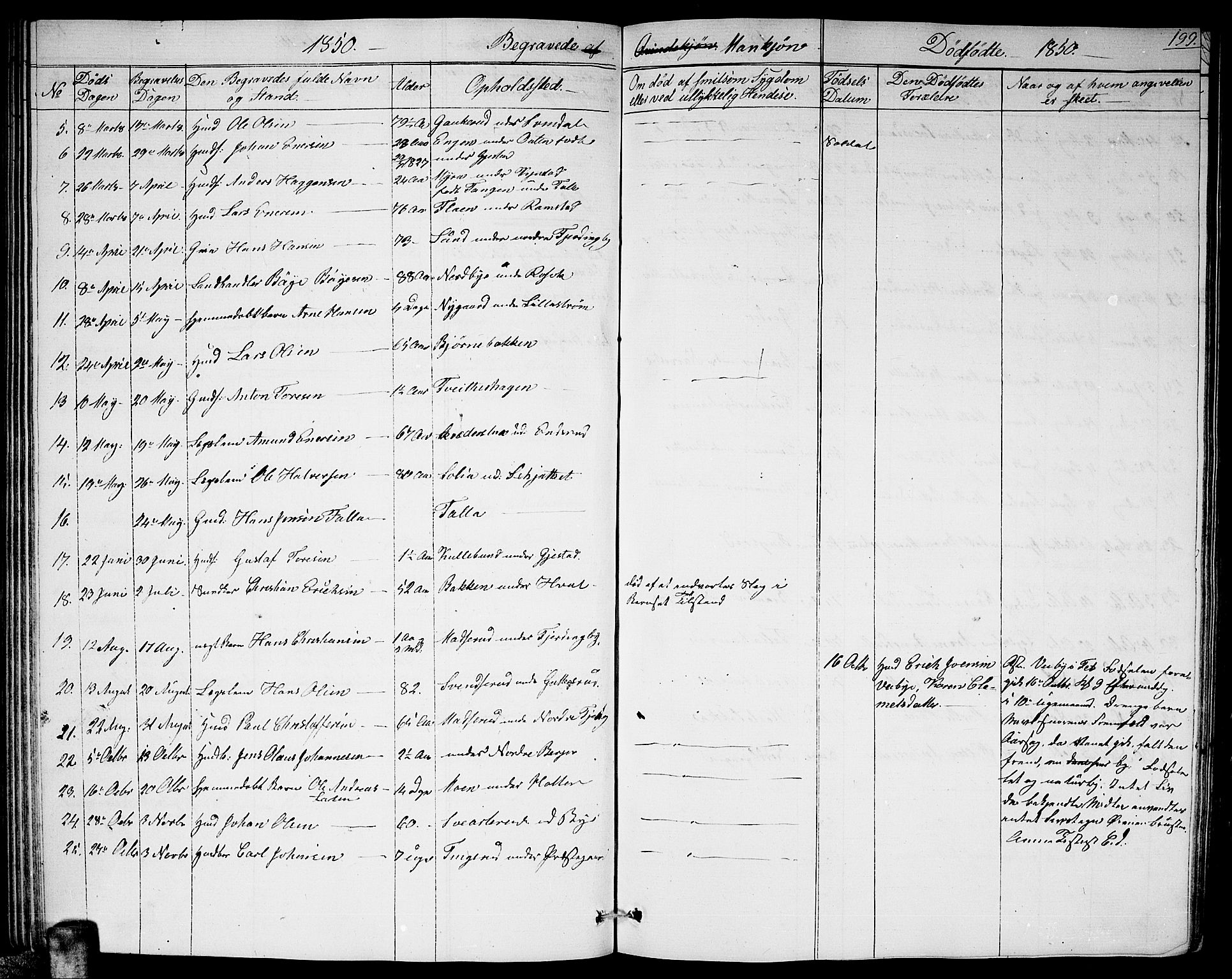 Fet prestekontor Kirkebøker, AV/SAO-A-10370a/G/Ga/L0002: Parish register (copy) no. I 2, 1843-1859, p. 199