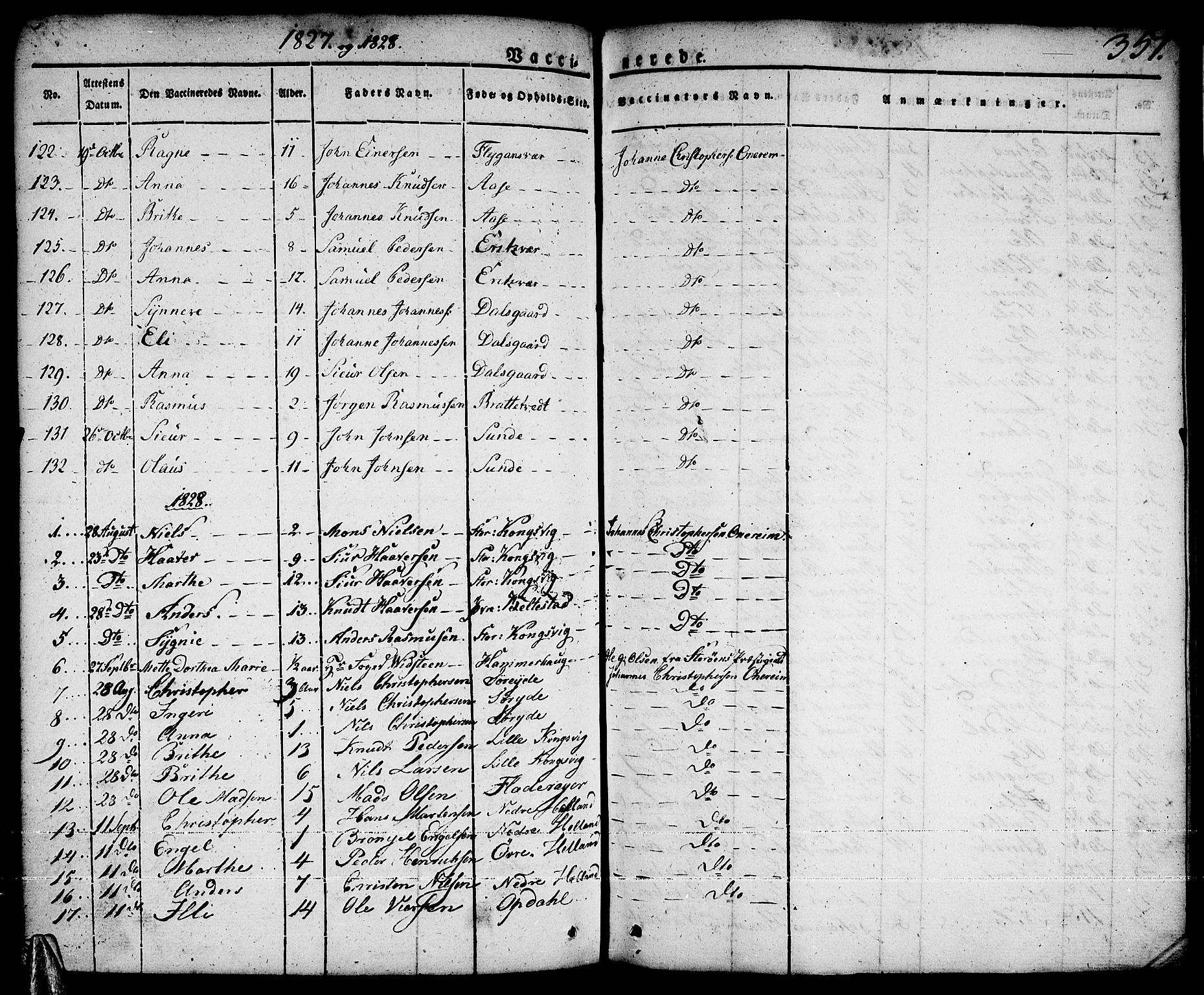 Tysnes sokneprestembete, SAB/A-78601/H/Haa: Parish register (official) no. A 8, 1826-1837, p. 351