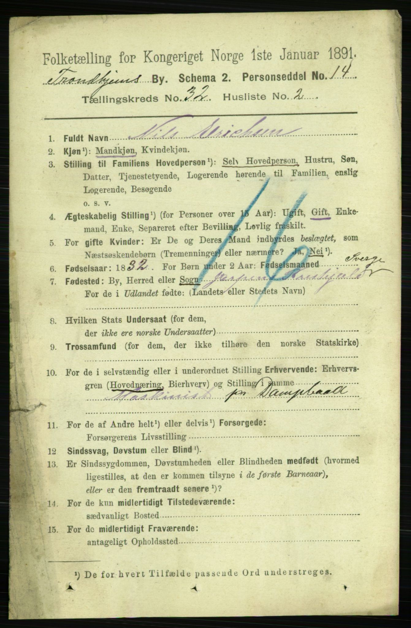 RA, 1891 census for 1601 Trondheim, 1891, p. 23956