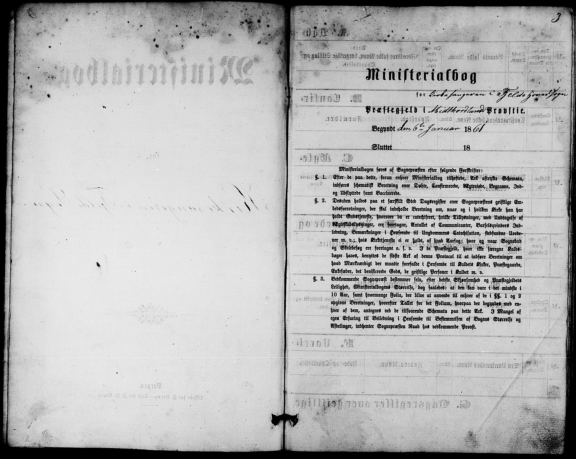 Fjell sokneprestembete, AV/SAB-A-75301/H/Hab: Parish register (copy) no. A 1, 1861-1870, p. 3