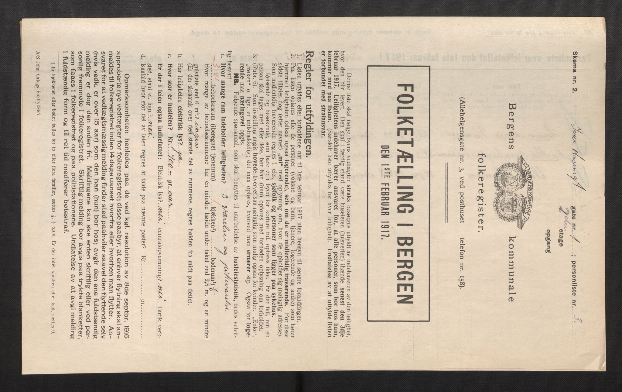 SAB, Municipal Census 1917 for Bergen, 1917, p. 15035