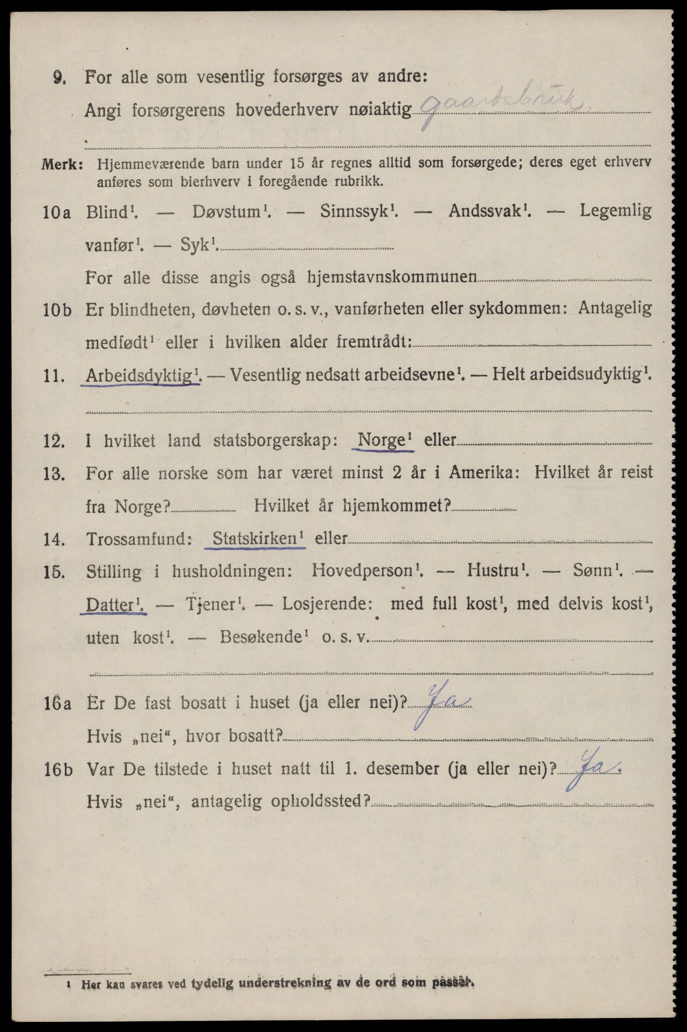 SAST, 1920 census for Skåre, 1920, p. 1267