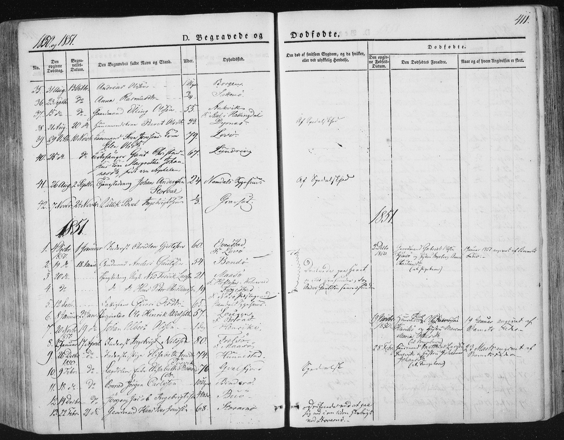Ministerialprotokoller, klokkerbøker og fødselsregistre - Nord-Trøndelag, SAT/A-1458/784/L0669: Parish register (official) no. 784A04, 1829-1859, p. 411