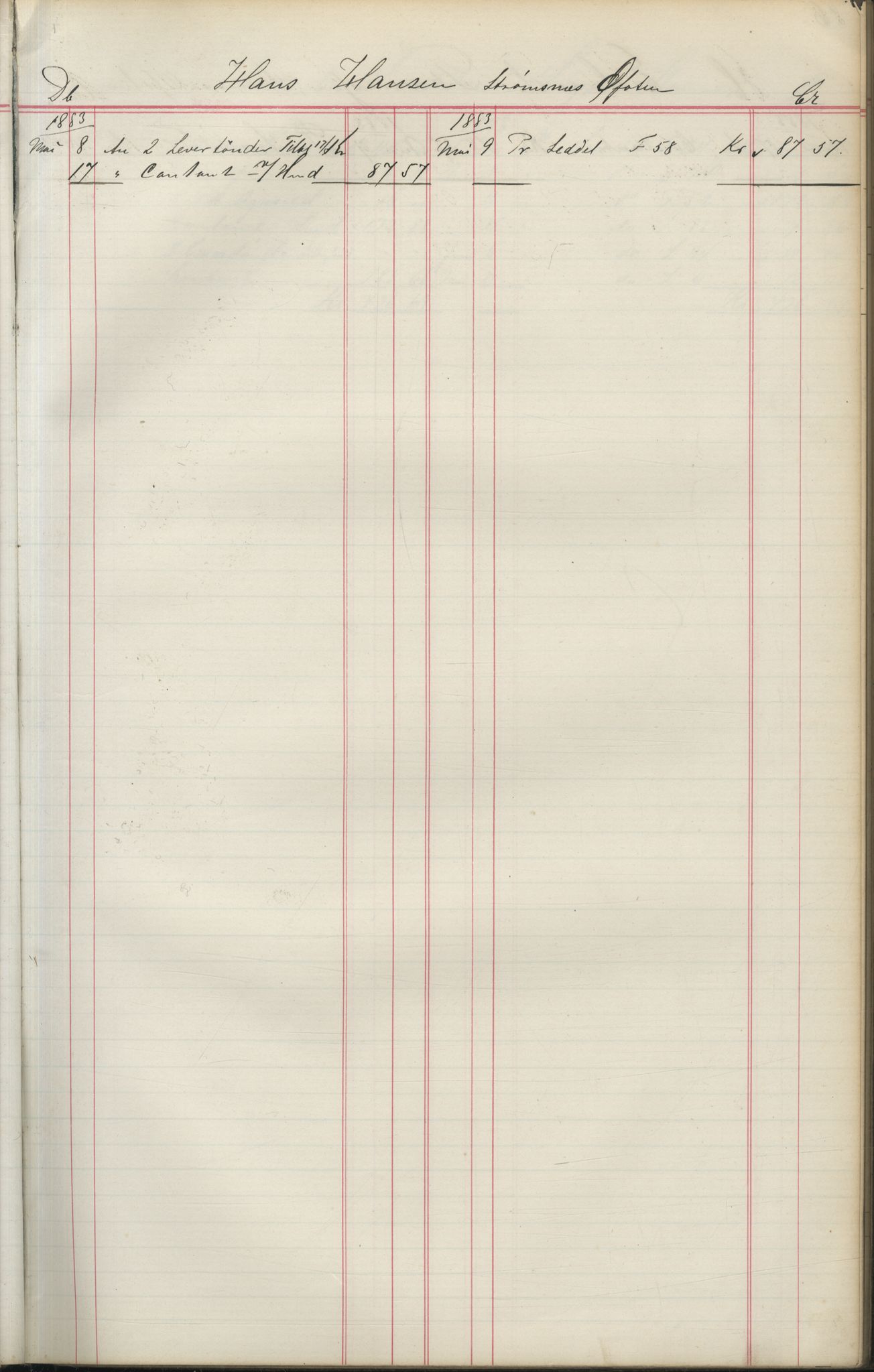 Brodtkorb handel A/S, VAMU/A-0001/F/Fa/L0004/0001: Kompanibøker. Utensogns / Compagnibog for Udensogns Fiskere No 15. Fra A - H, 1882-1895, p. 85
