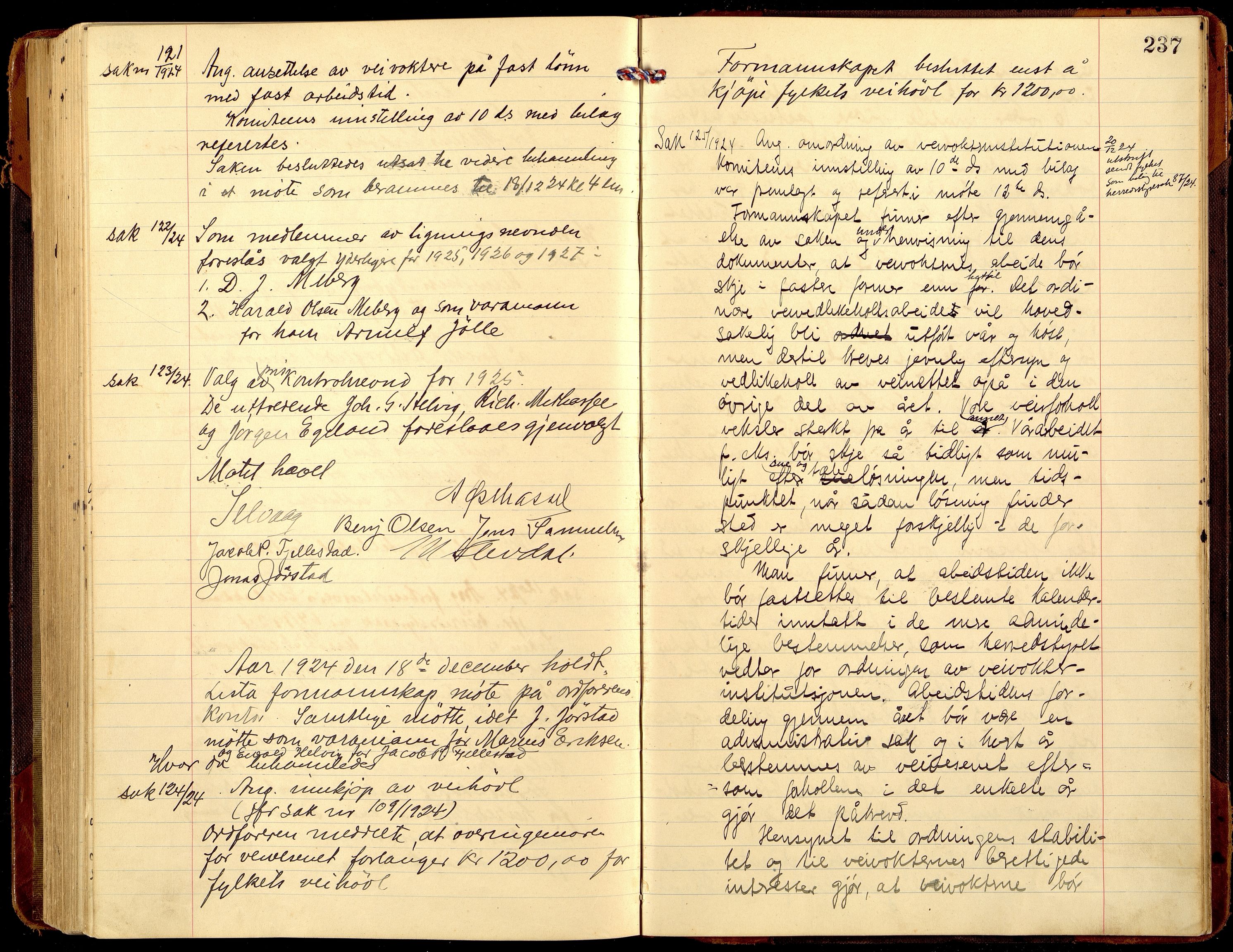 Lista kommune - Formannskapet, ARKSOR/1003LI120/A/L0008: Møtebok (d), 1921-1925, p. 236b-237a