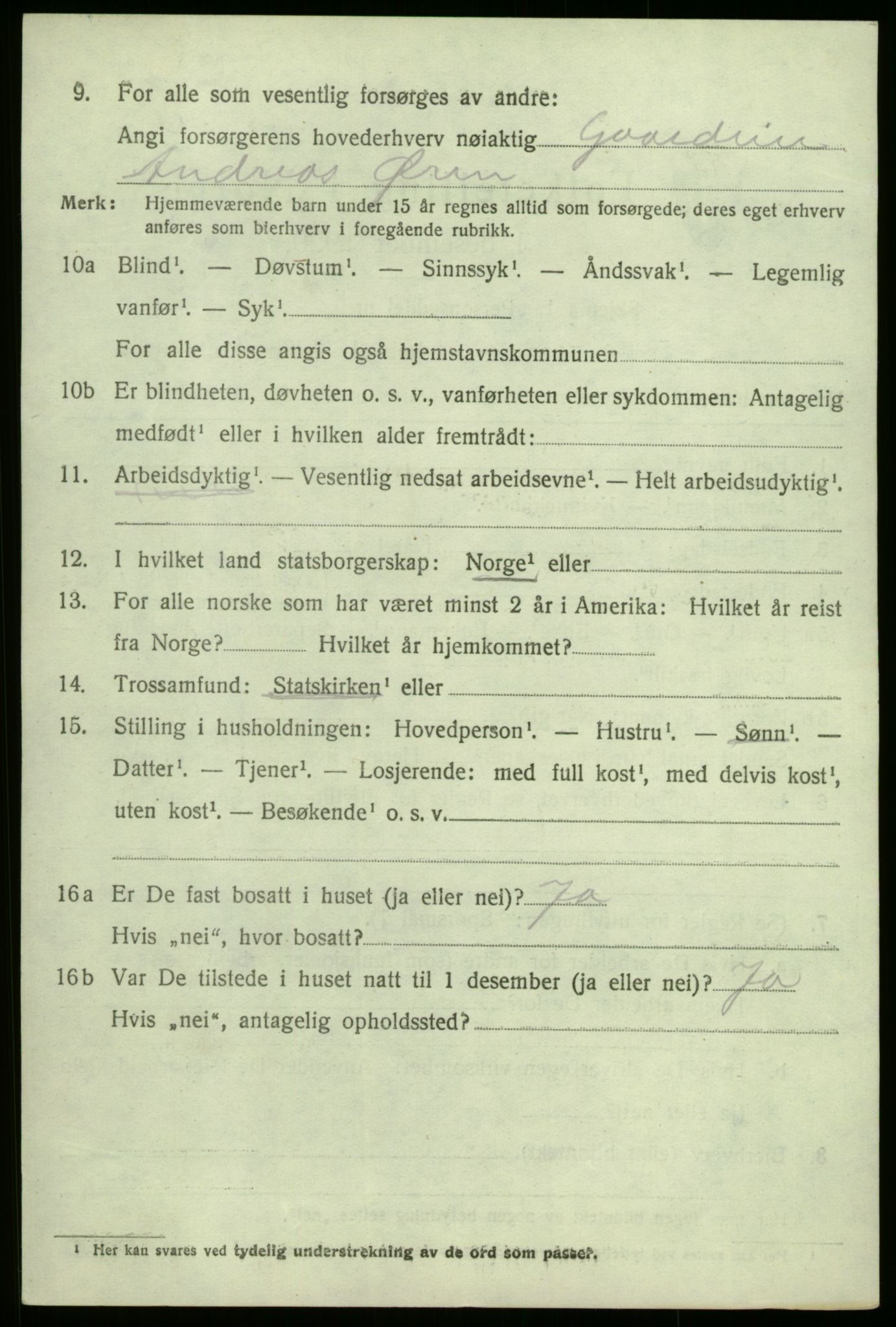 SAB, 1920 census for Kyrkjebø, 1920, p. 3910