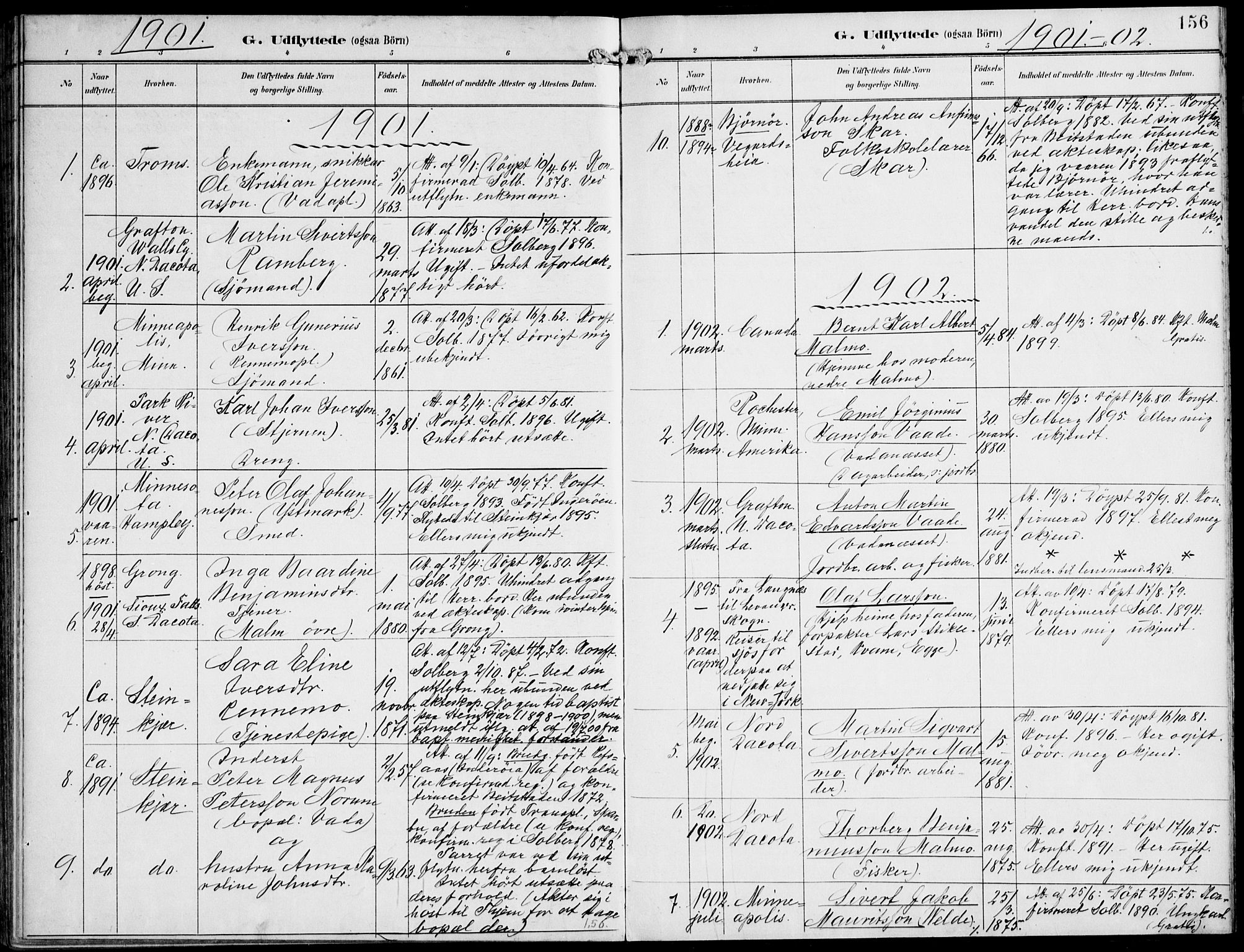 Ministerialprotokoller, klokkerbøker og fødselsregistre - Nord-Trøndelag, SAT/A-1458/745/L0430: Parish register (official) no. 745A02, 1895-1913, p. 156