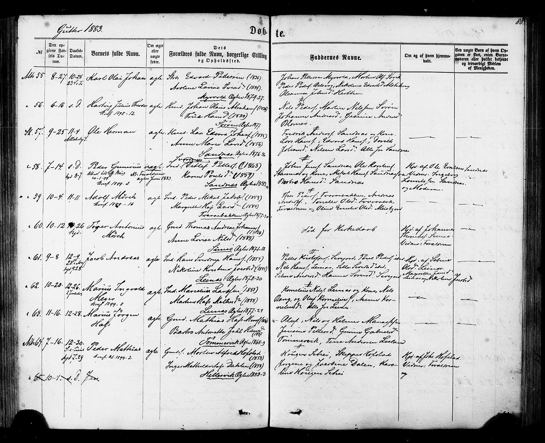 Ministerialprotokoller, klokkerbøker og fødselsregistre - Nordland, AV/SAT-A-1459/830/L0449: Parish register (official) no. 830A13, 1866-1886, p. 88