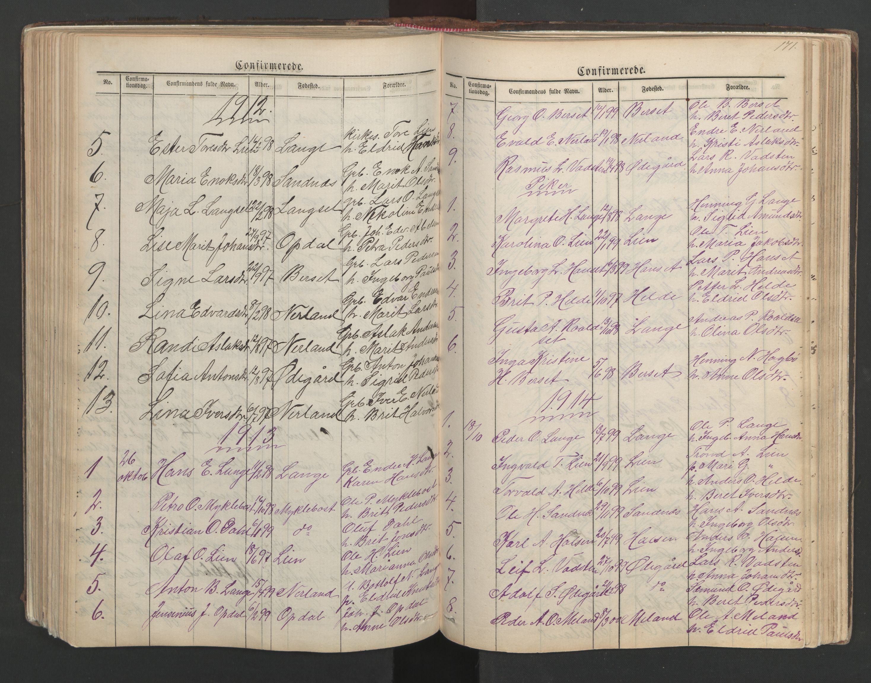 Ministerialprotokoller, klokkerbøker og fødselsregistre - Møre og Romsdal, SAT/A-1454/554/L0645: Parish register (copy) no. 554C02, 1867-1946, p. 171