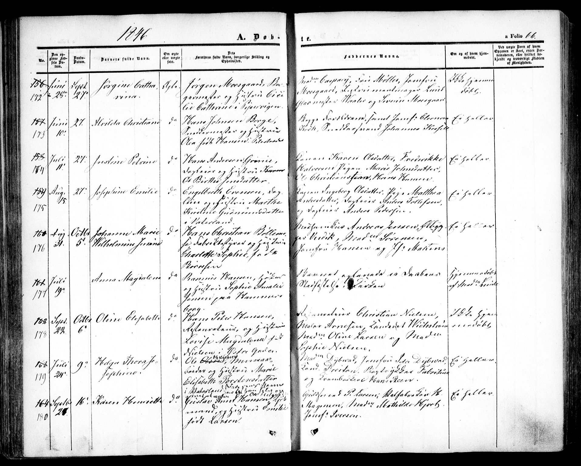 Oslo domkirke Kirkebøker, AV/SAO-A-10752/F/Fa/L0013: Parish register (official) no. 13, 1844-1864, p. 66