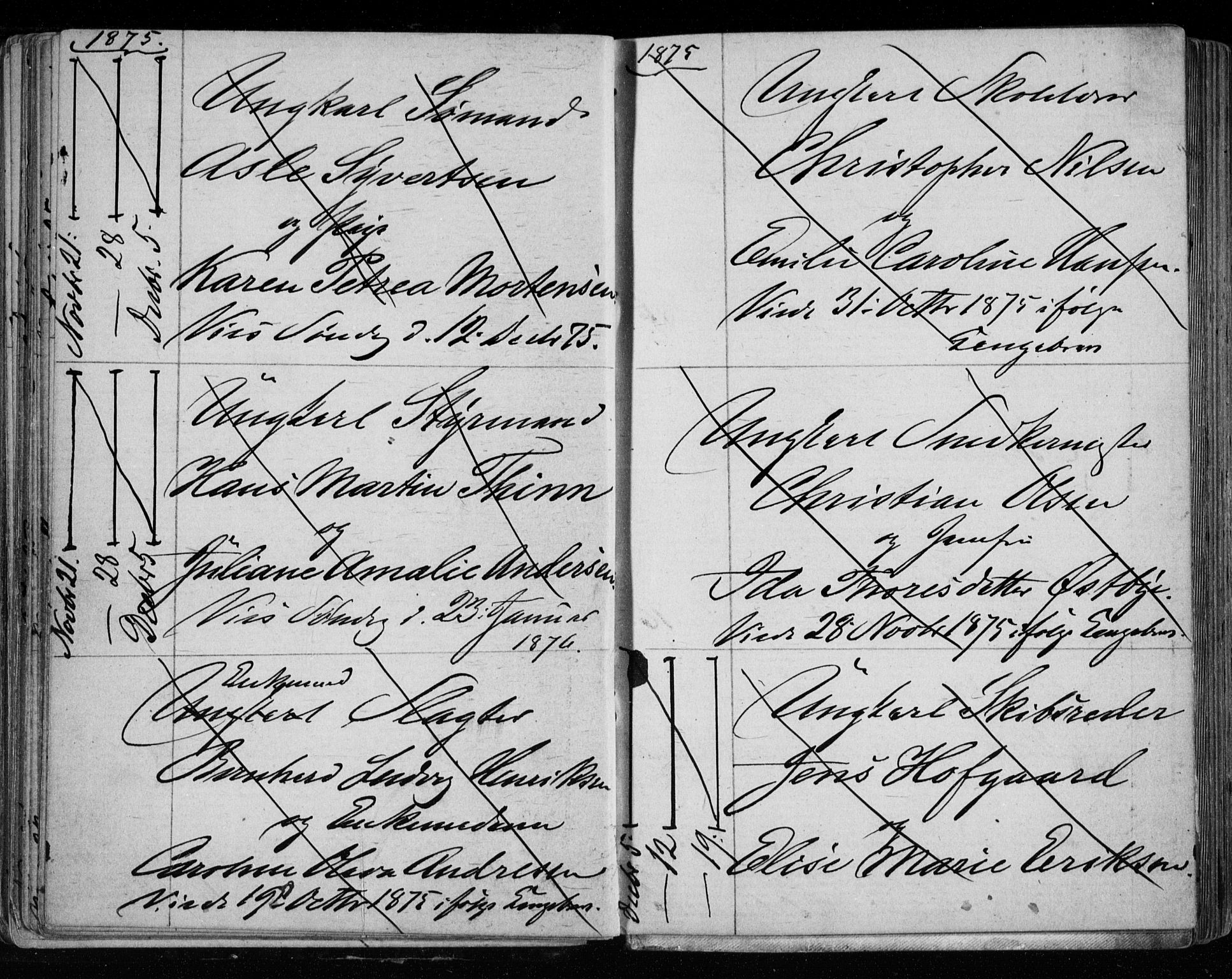 Bragernes kirkebøker, AV/SAKO-A-6/H/Ha/L0006: Banns register no. 6, 1873-1896