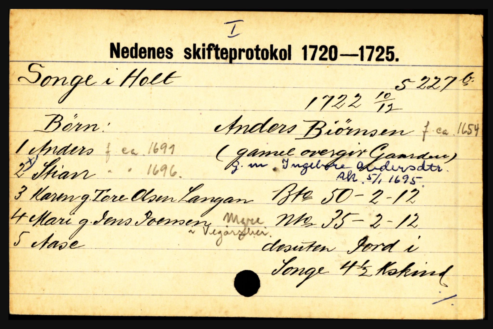 Nedenes sorenskriveri før 1824, AV/SAK-1221-0007/H, p. 27779