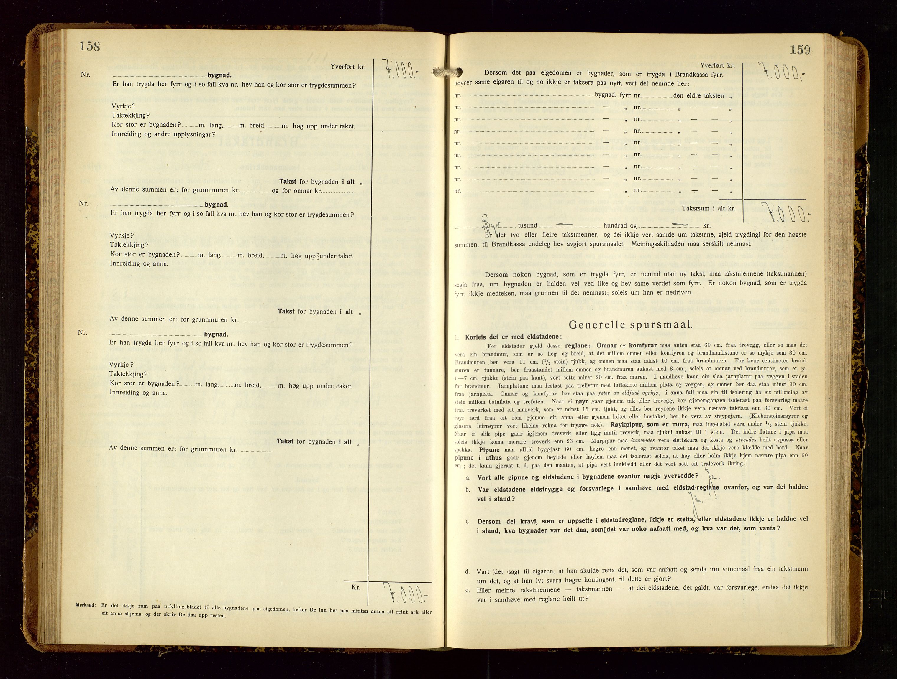 Hetland lensmannskontor, AV/SAST-A-100101/Gob/L0003: "Brandtakstbok", 1932-1934, p. 158-159