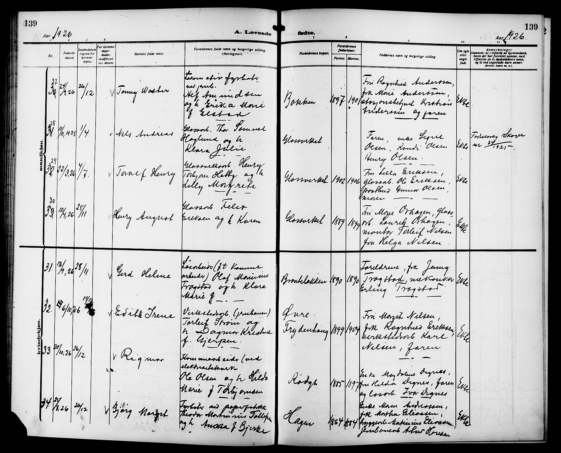 Strømsgodset kirkebøker, AV/SAKO-A-324/G/Ga/L0003: Parish register (copy) no. 3, 1911-1926, p. 139